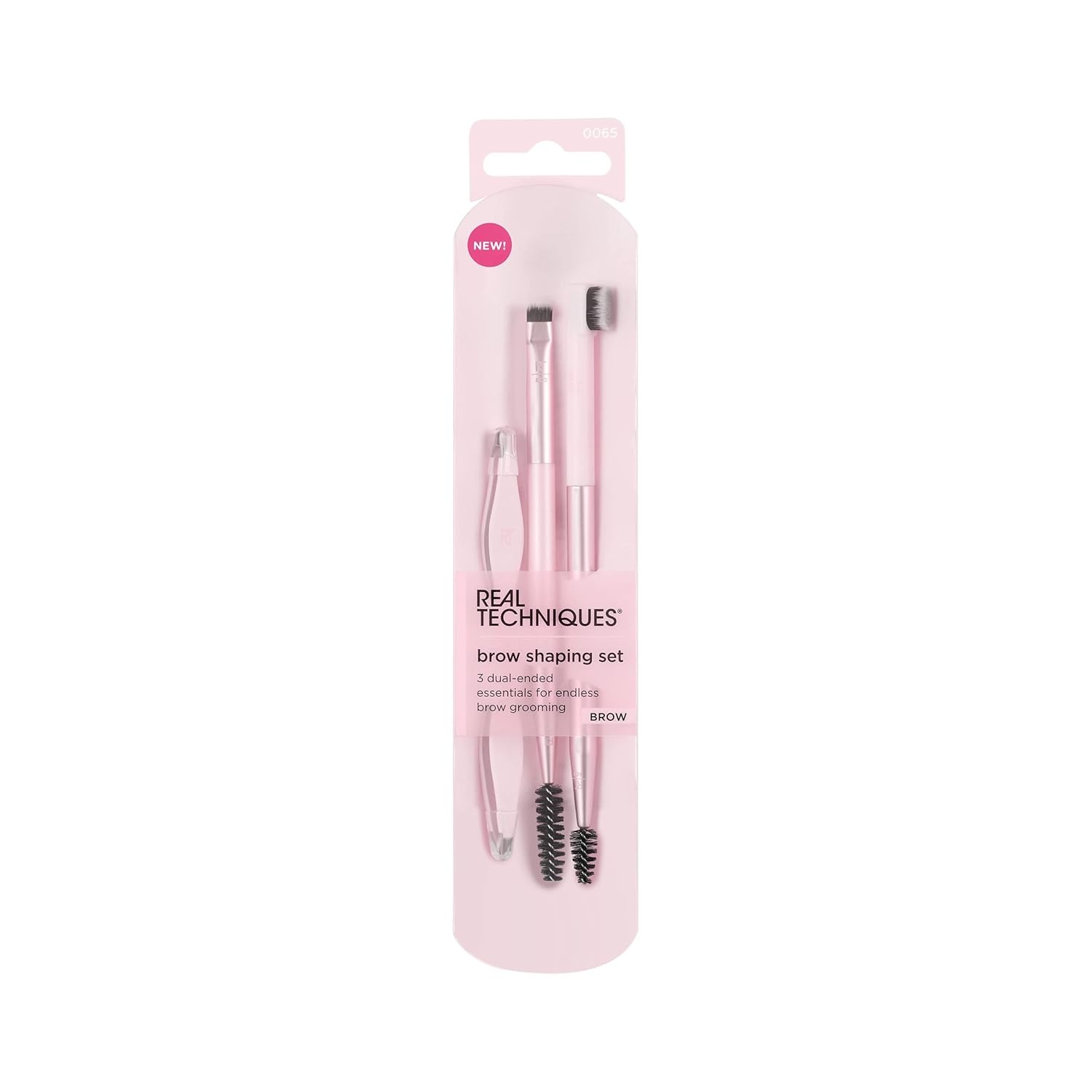 image:imageReal Techniques Brow Shaping Set Spoolie Tweezers amp Brow Brushes DualEnded Tools For Styling amp Shaping Eyebrows Get Full Fluffy Brows Multiuse Brushes CrueltyFree 3 Piece SetBrow Shaping Set