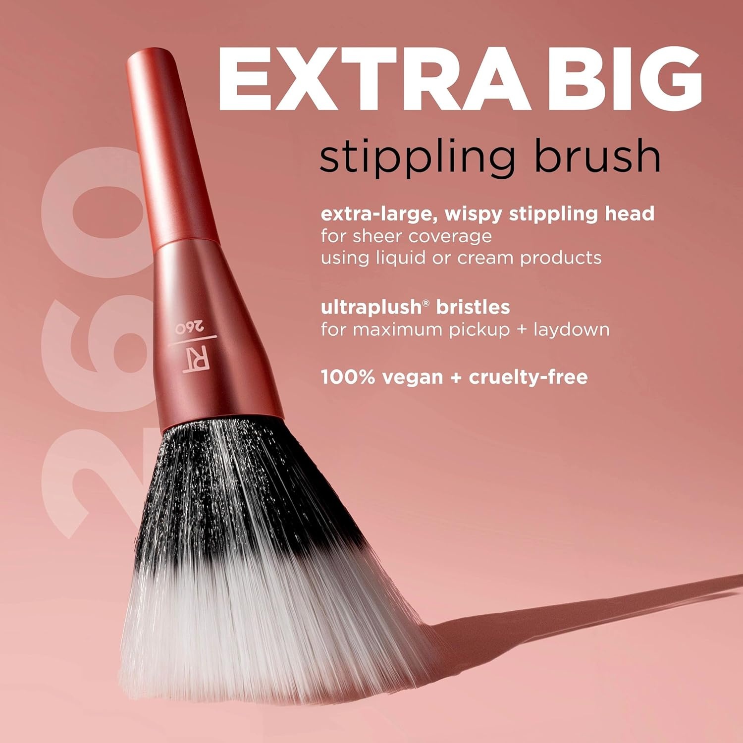 image:imageReal Techniques Extra Big Finishing Brush Large Makeup Brush For Powder Bronzer Highlight amp Contour XL Oversized Fan Brush For Quick Application CrueltyFree Synthetic Bristles 1 CountPink