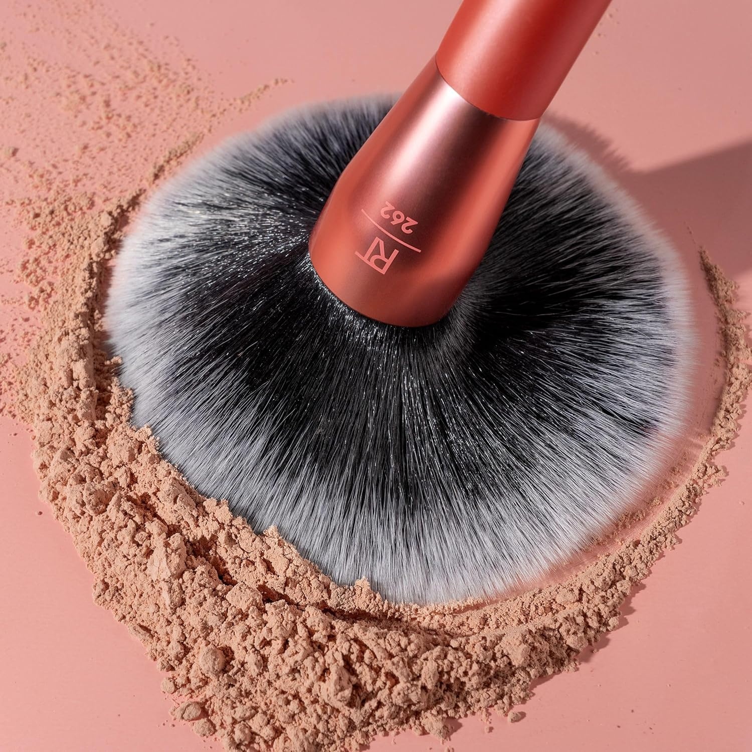 image:imageReal Techniques Extra Big Finishing Brush Large Makeup Brush For Powder Bronzer Highlight amp Contour XL Oversized Fan Brush For Quick Application CrueltyFree Synthetic Bristles 1 CountPink