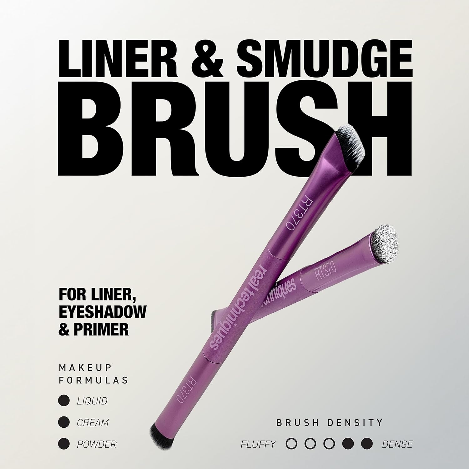 image:imageReal Techniques Liner amp Smudge Brush DualEnded Eye Brush for Eyeliner Eyeshadow amp Smoky Eye Blending Precision Detail Makeup Brush with Soft Bristles CrueltyFree 1 CountLiner Smudge Brush