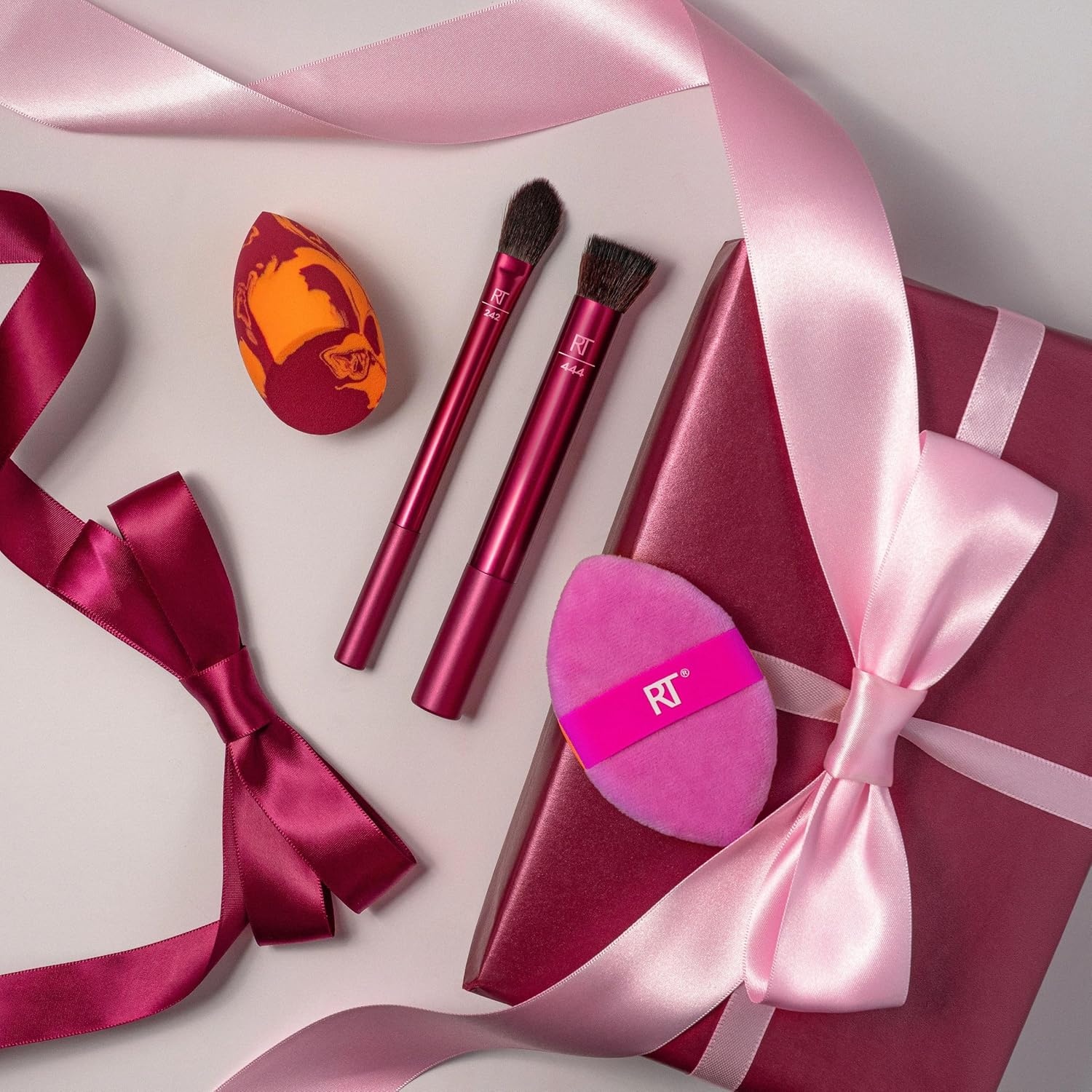 image:imageReal Techniques Merry MustHaves Holiday Gift Set 4 Piece Brush amp Sponge Set for Foundation Cheeks amp Powder Stocking Stuffer Gift for Her CrueltyFree amp Vegan