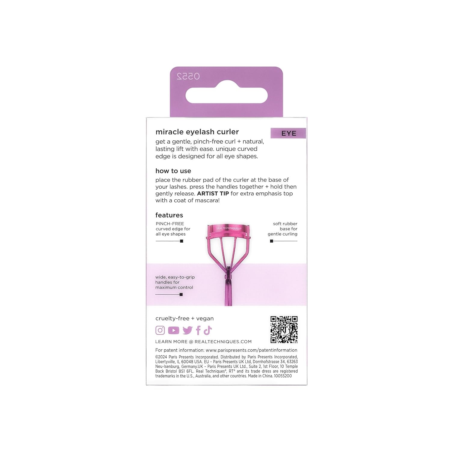 image:imageReal Techniques Miracle Eyelash Curler Gentle Lash Tool for Lifted Lashes Use with Mascara for Extra Volume TravelSize Lash Curler Comfort Grip amp PinchFree Design Pink CrueltyFree 1 Count