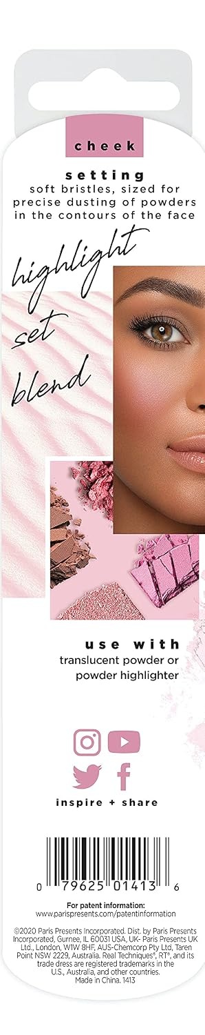 image:imageReal Techniques Setting Brush With Ultra Plush Custom Cut Synthetic Bristles and Extended Aluminum Ferrules to Build CoveragePink