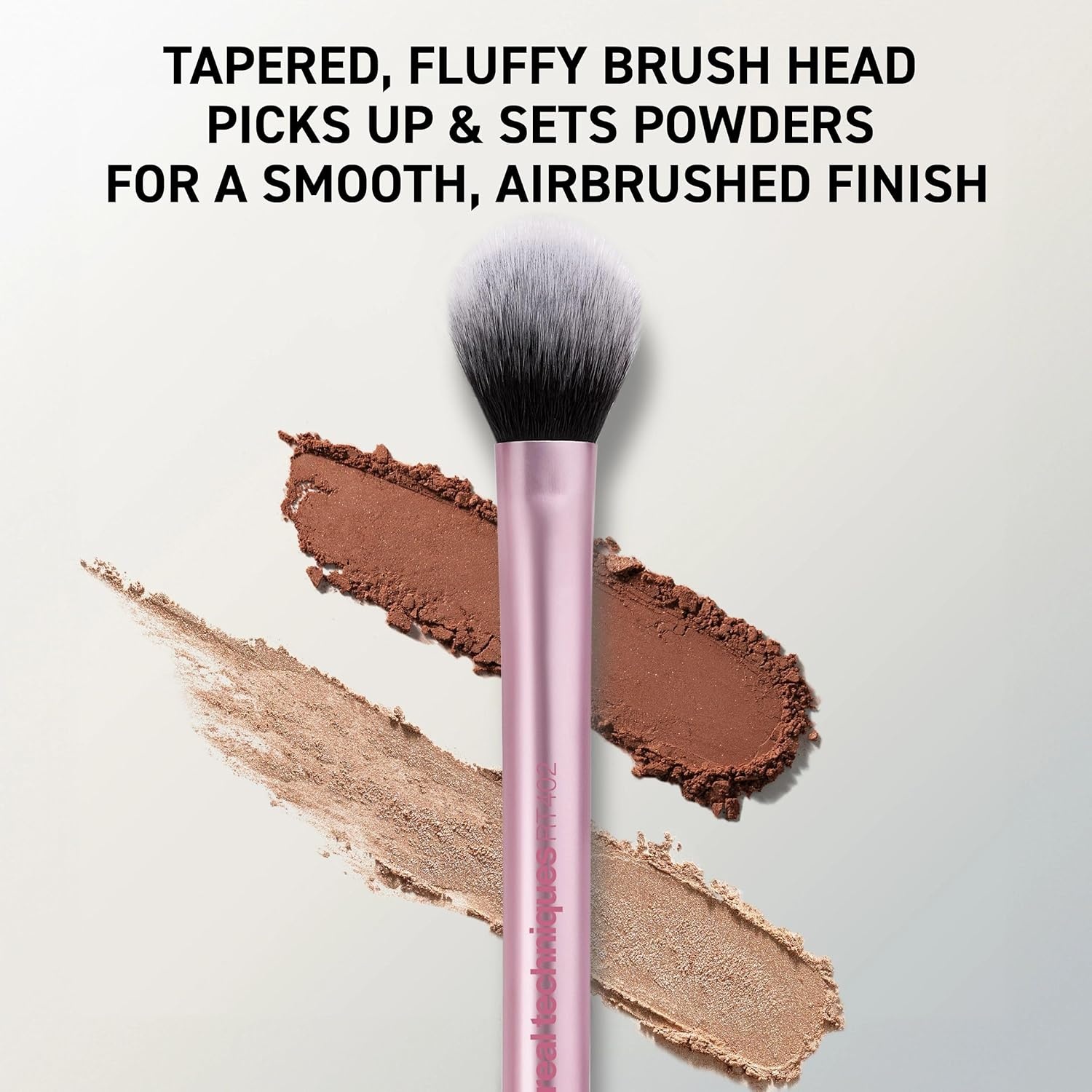 image:imageReal Techniques Setting Brush With Ultra Plush Custom Cut Synthetic Bristles and Extended Aluminum Ferrules to Build CoveragePink