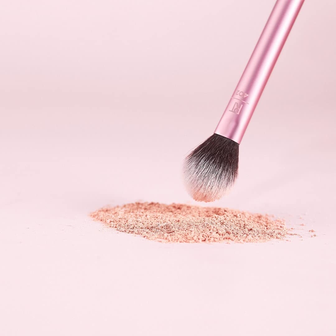 image:imageReal Techniques Setting Brush With Ultra Plush Custom Cut Synthetic Bristles and Extended Aluminum Ferrules to Build CoveragePink