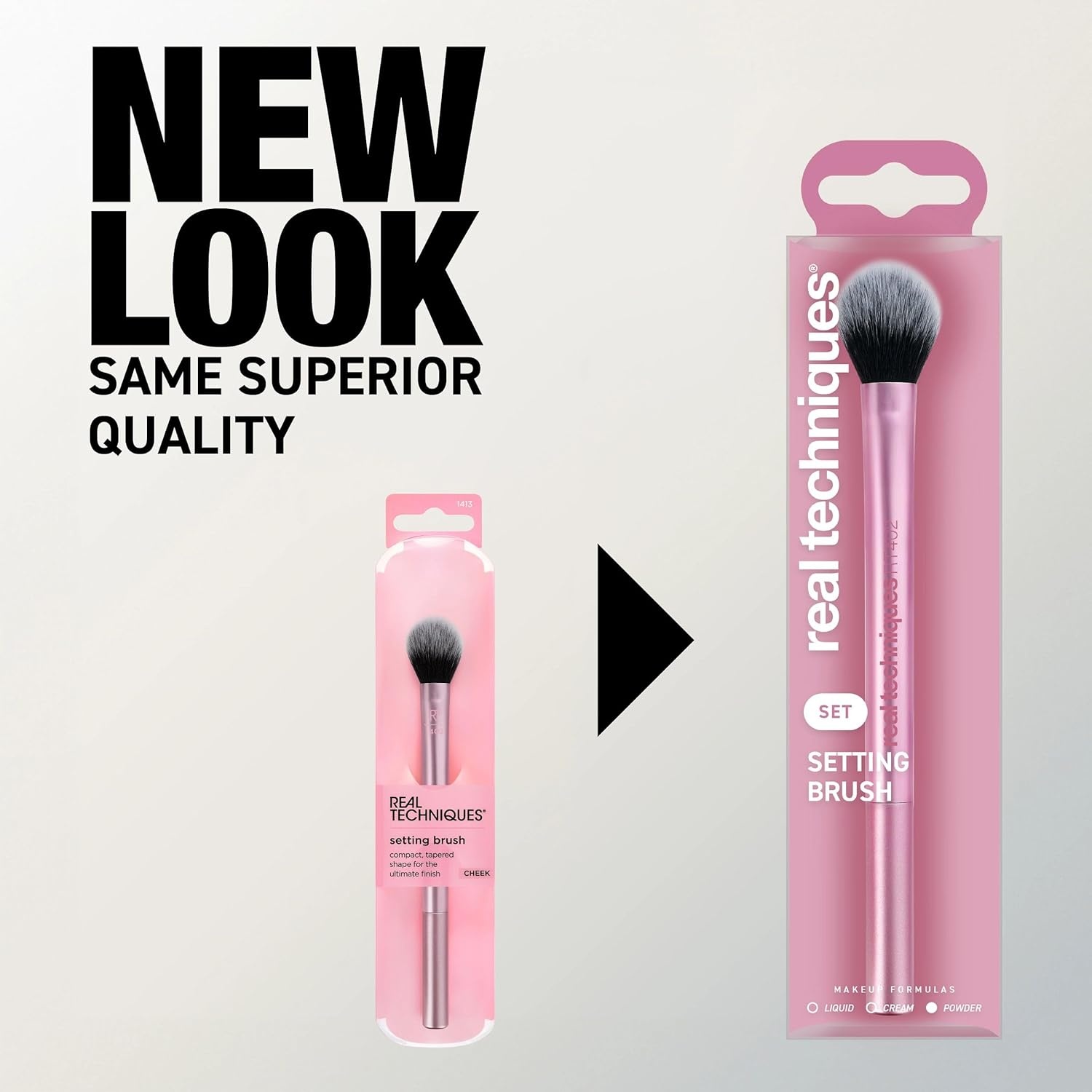 image:imageReal Techniques Setting Brush With Ultra Plush Custom Cut Synthetic Bristles and Extended Aluminum Ferrules to Build CoveragePink