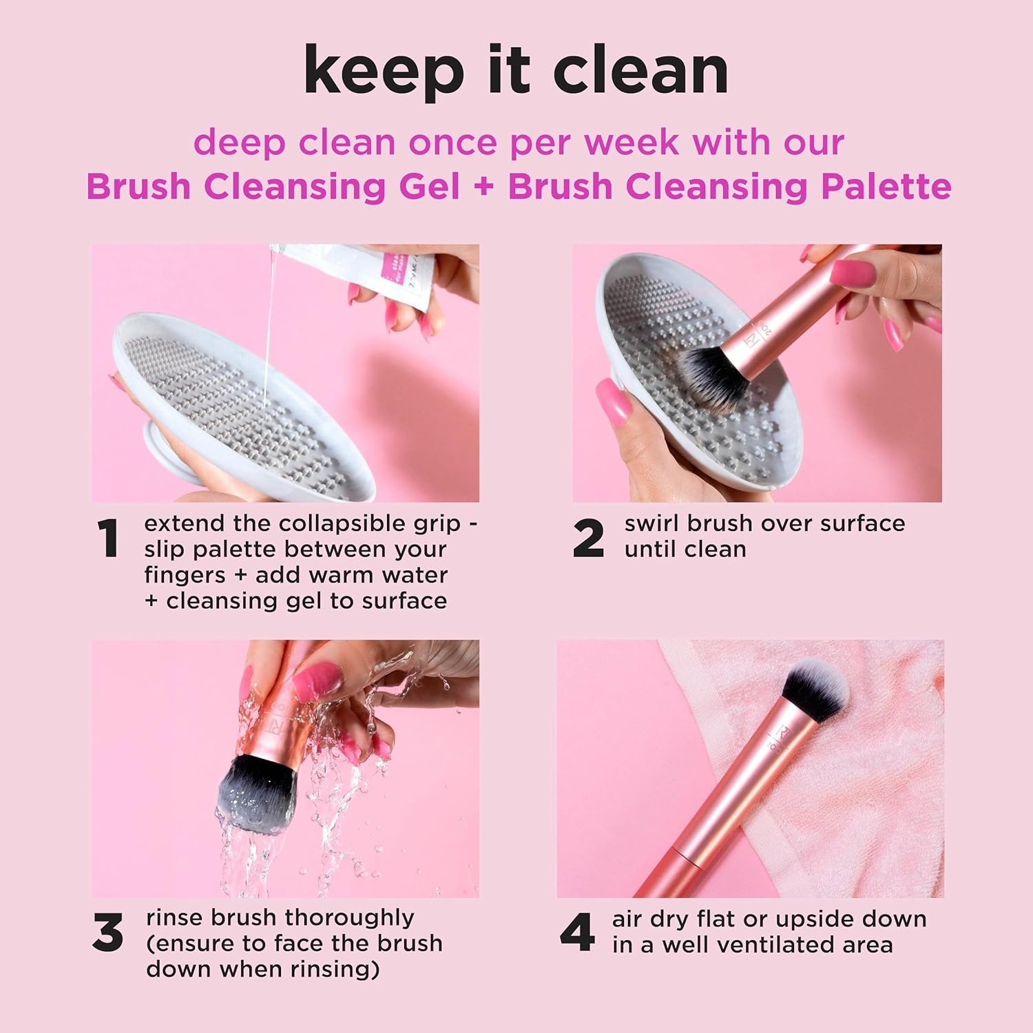 image:imageReal Techniques Vivid Escape Color Pop Blush Brush Multipurpose Makeup Brush For Easy Blending Use With Liquid amp Cream Blush Synthetic Soft Bristles CrueltyFree amp Vegan 1 Count1 Count Pack of 6
