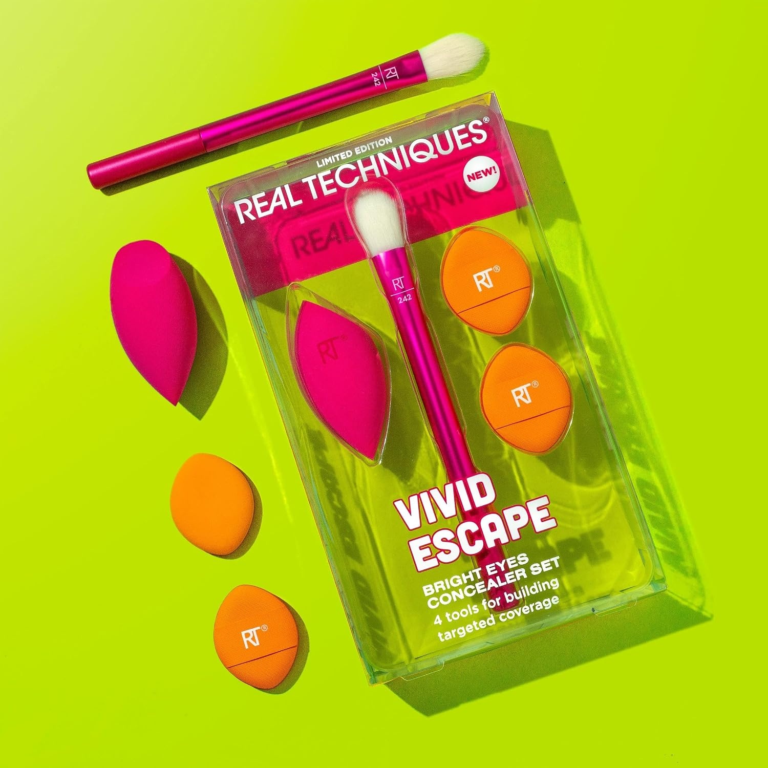 image:imageReal Techniques Vivid Escape Color Pop Blush Brush Multipurpose Makeup Brush For Easy Blending Use With Liquid amp Cream Blush Synthetic Soft Bristles CrueltyFree amp Vegan 1 Count1 Count Pack of 4