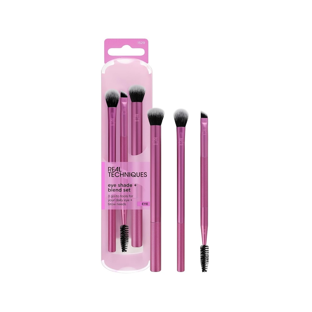 image:imageReal Techniques Eye Shade amp Blend Makeup Brush Trio For Eyeshadow amp Liner Makeup Tools for Shaping amp Grooming Brows Defined Makeup Look Synthetic Bristles Vegan amp CrueltyFree 3 CountEye Shade  Blend Makeup Brush  3 Count