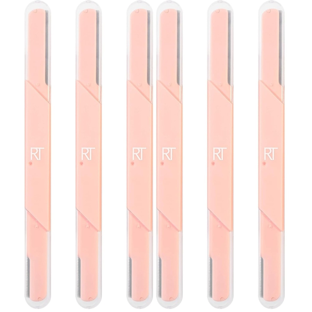 image:imageReal Techniques Face and Brow Razors Dual Ended Exfoliating Dermaplaning Womens Face Razor Multipurpose Facial Razors Precision Trimming for Peach Fuzz Dermablading Multiuse 3 Piece Set3 Count Pack of 2