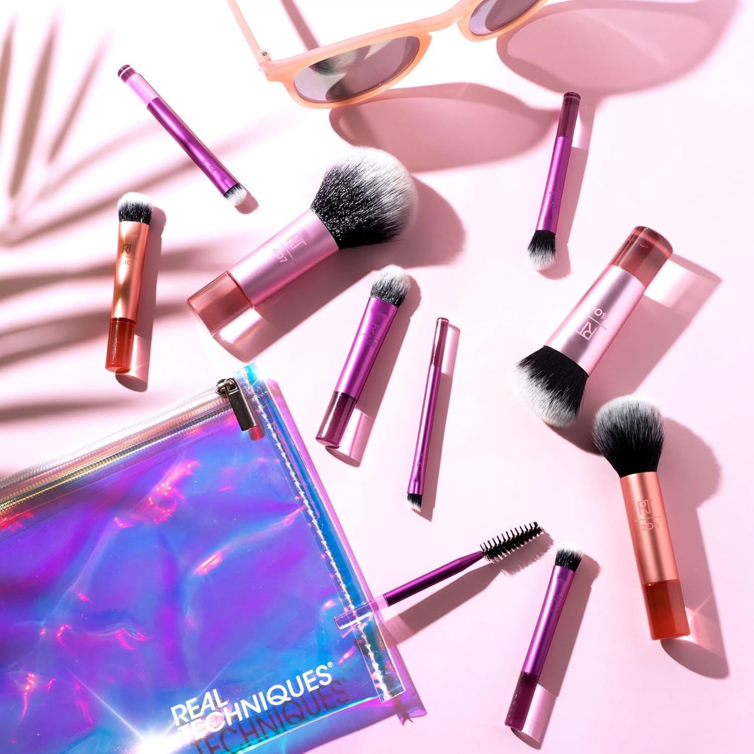 image:imageReal Techniques 11 Piece Travel Fantasy Mini Brush Set Travel Size Makeup Brushes For Foundation Eyeshadow Powder Blush Contour amp Concealer Makeup Bag Included Gift Set CrueltyFree10 Piece Set