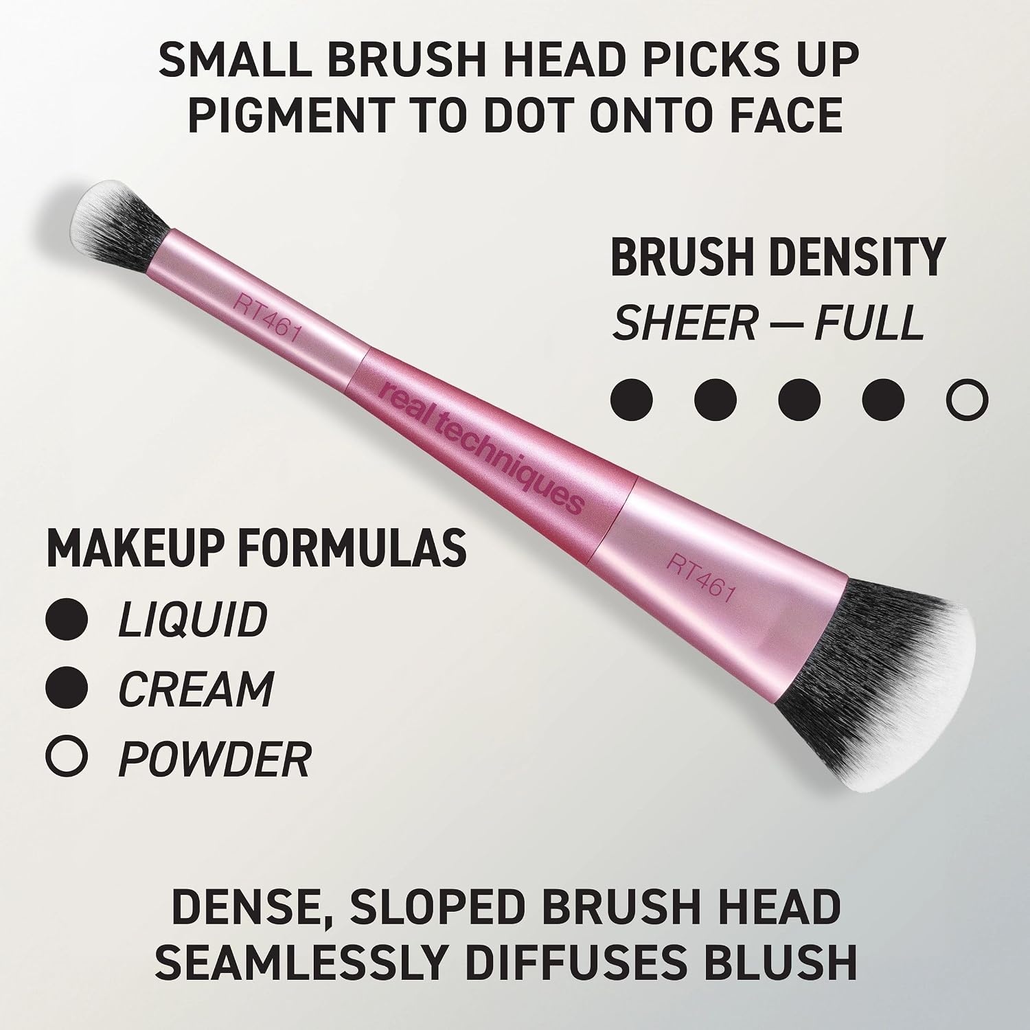 image:imageReal Techniques 3 Piece Cheeky Trio Makeup Brush Set Blush amp Bronzer Brush Set Cream amp Liquid Blush Brush Bronzing Brush amp Blurring Blush Puff Vegan amp CrueltyFree