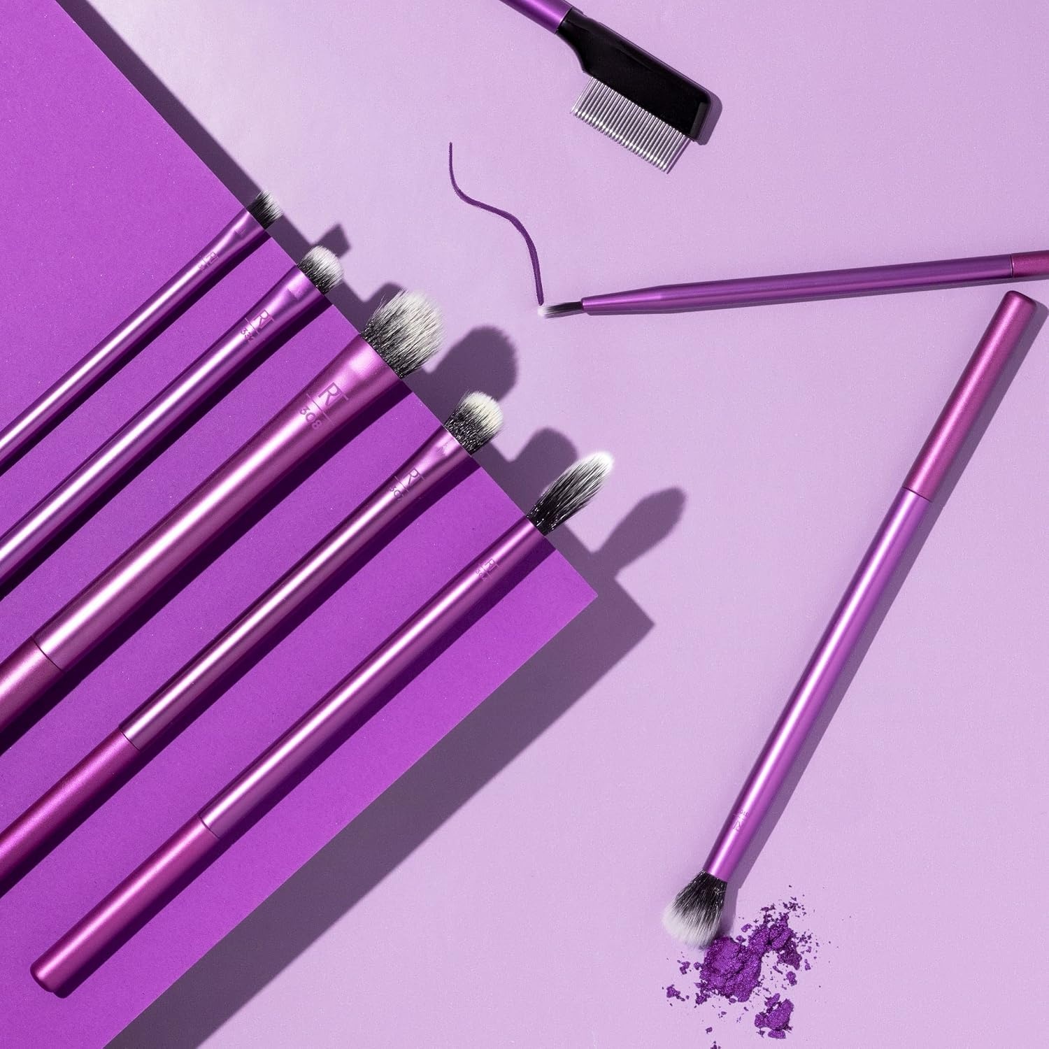 image:imageReal Techniques 8 Piece Everyday Eye Essentials Makeup Brush Set Eye Brushes for Eye Liner Eyeshadow Brows amp Lashes Travel Friendly Gift Set Synthetic Bristles CrueltyFree amp Vegan8 Piece Set Pack of 8
