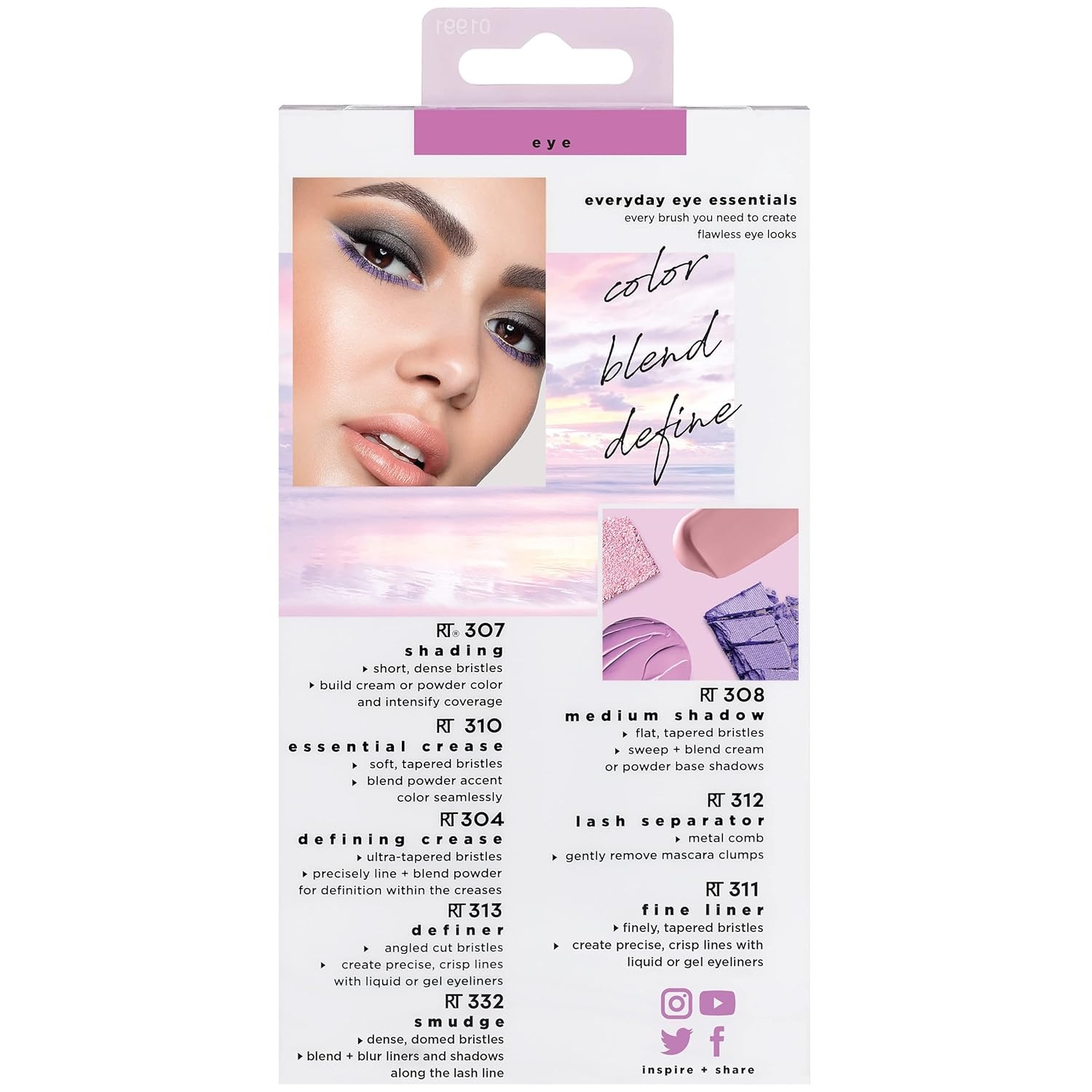 image:imageReal Techniques 8 Piece Everyday Eye Essentials Makeup Brush Set Eye Brushes for Eye Liner Eyeshadow Brows amp Lashes Travel Friendly Gift Set Synthetic Bristles CrueltyFree amp Vegan8 Piece Set Pack of 8