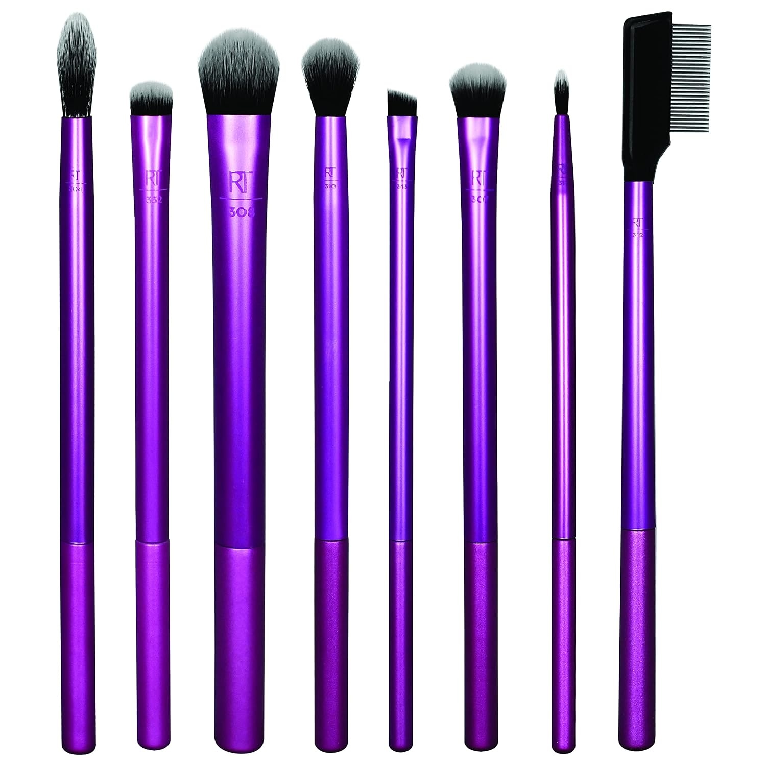 image:imageReal Techniques 8 Piece Everyday Eye Essentials Makeup Brush Set Eye Brushes for Eye Liner Eyeshadow Brows amp Lashes Travel Friendly Gift Set Synthetic Bristles CrueltyFree amp Vegan8 Piece Set Pack of 8