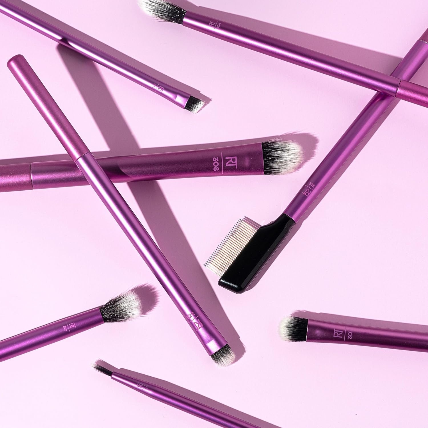 image:imageReal Techniques 8 Piece Everyday Eye Essentials Makeup Brush Set Eye Brushes for Eye Liner Eyeshadow Brows amp Lashes Travel Friendly Gift Set Synthetic Bristles CrueltyFree amp Vegan8 Piece Set Pack of 8