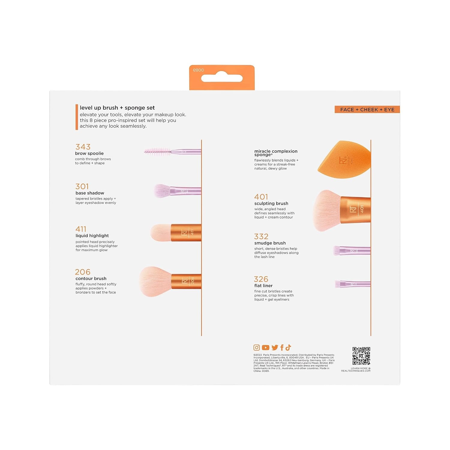 image:imageReal Techniques 8 Piece Level Up Brush And Sponge Set Makeup Brushes For Eyeshadow Foundation Blush amp Bronzer Makeup Blending Sponge Synthetic Bristles Stocking Stuffer CrueltyFree