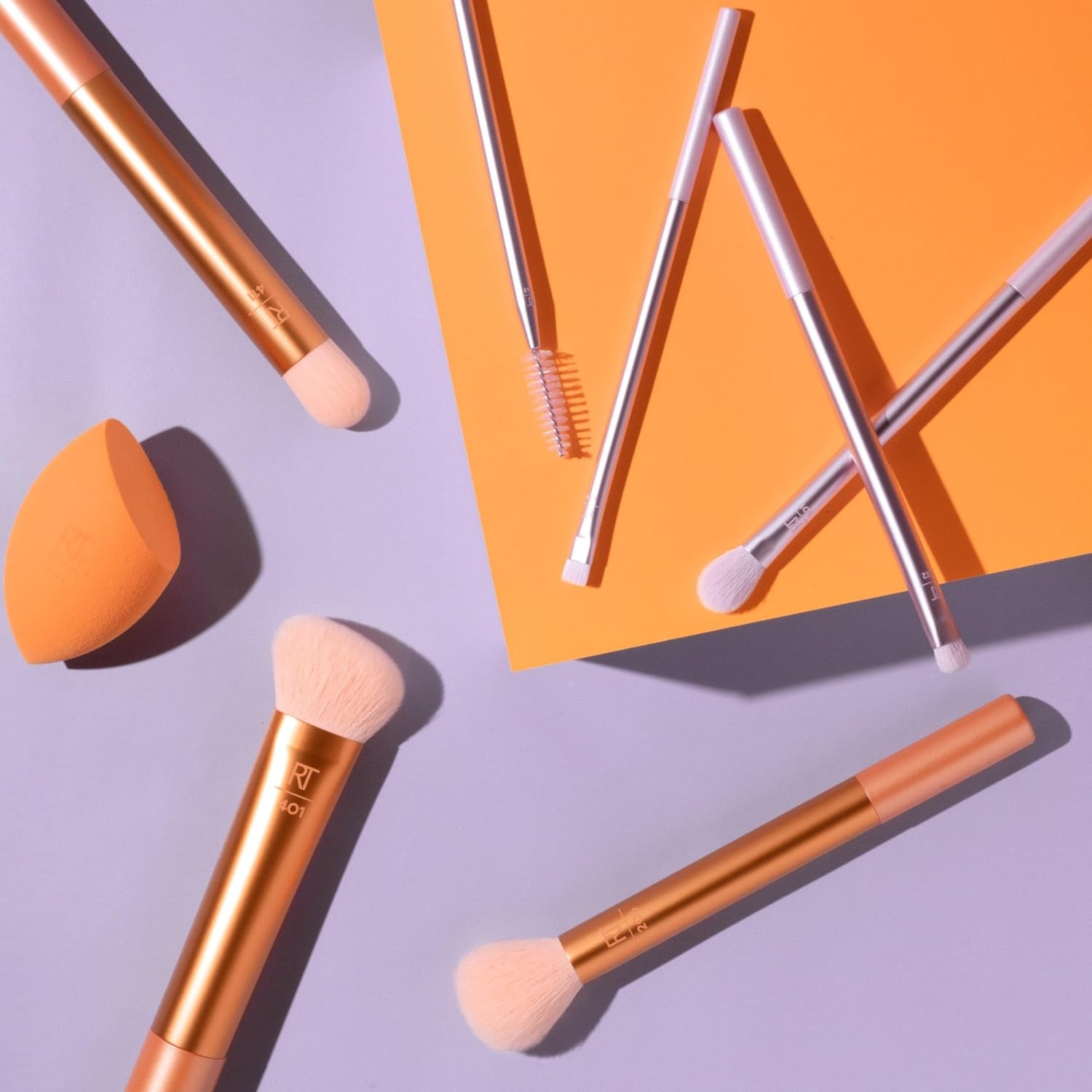 image:imageReal Techniques 8 Piece Level Up Brush And Sponge Set Makeup Brushes For Eyeshadow Foundation Blush amp Bronzer Makeup Blending Sponge Synthetic Bristles Stocking Stuffer CrueltyFree