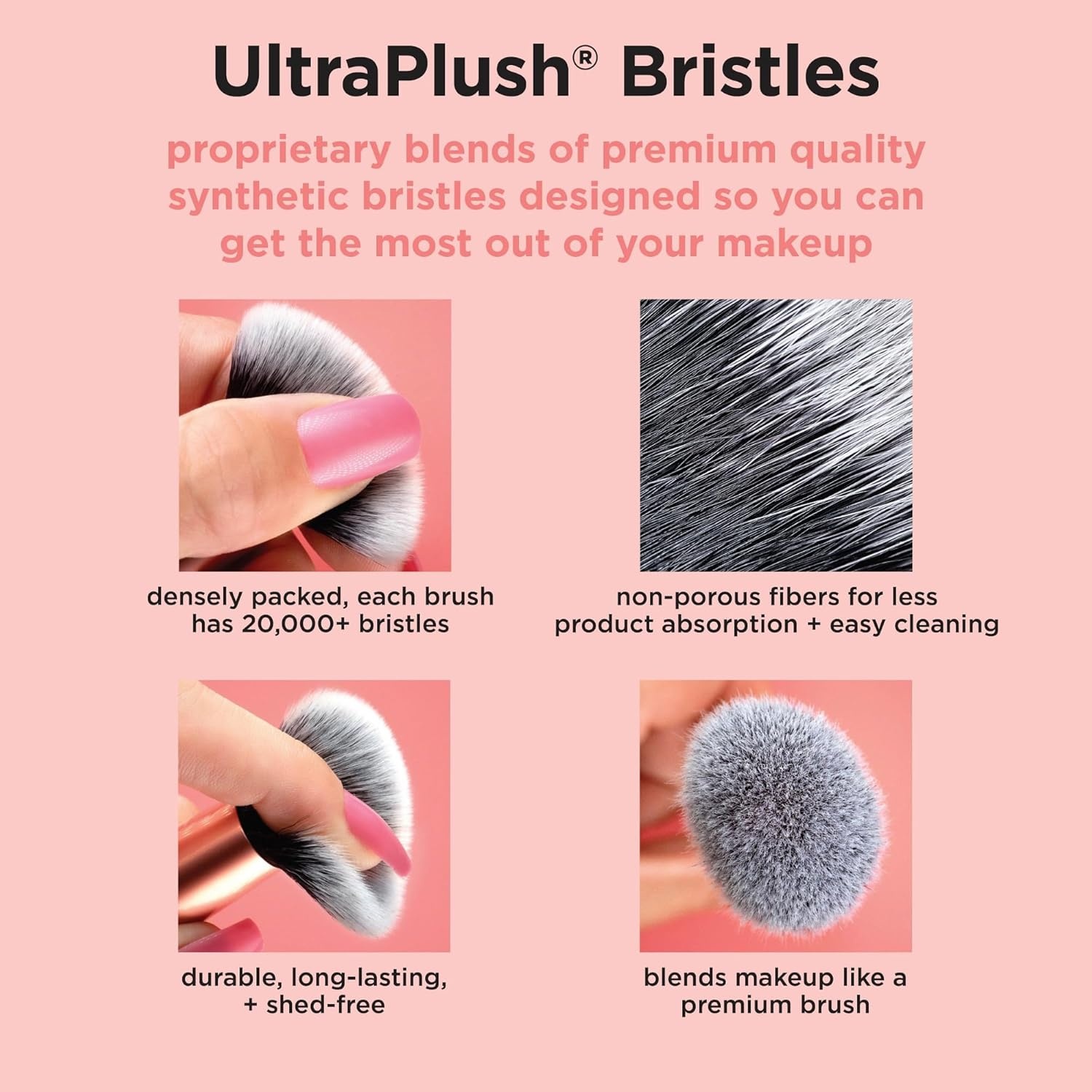 image:imageReal Techniques 9 Piece Au Naturale Makeup Brush Set For Liquid Cream amp Powder Eyeshadow Foundation Blush Bronzer amp Contour Travel Friendly Brushes Gift Set CrueltyFree Bristles9 Piece Set