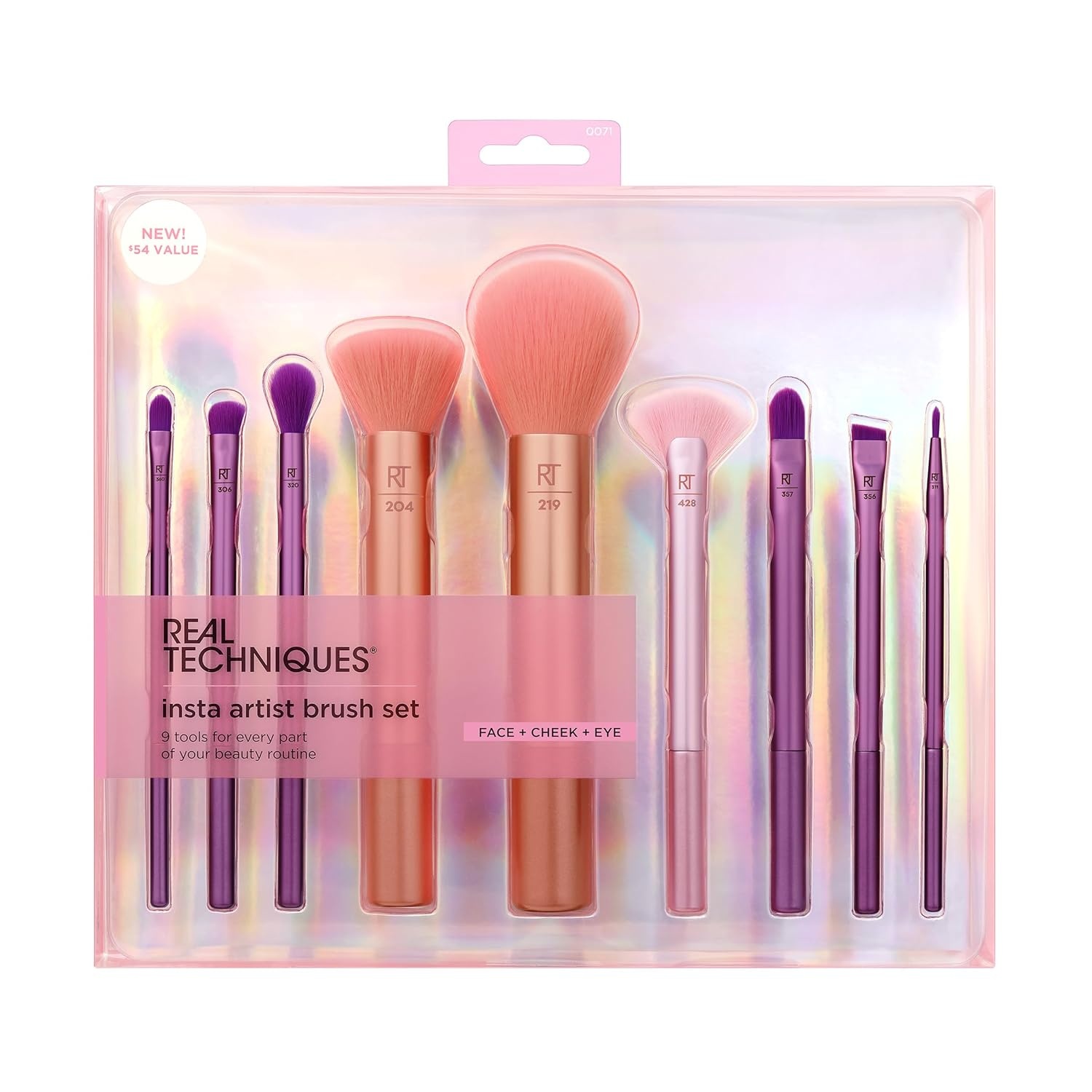 image:imageReal Techniques 9 Piece Au Naturale Makeup Brush Set For Liquid Cream amp Powder Eyeshadow Foundation Blush Bronzer amp Contour Travel Friendly Brushes Gift Set CrueltyFree Bristles9 Piece Set