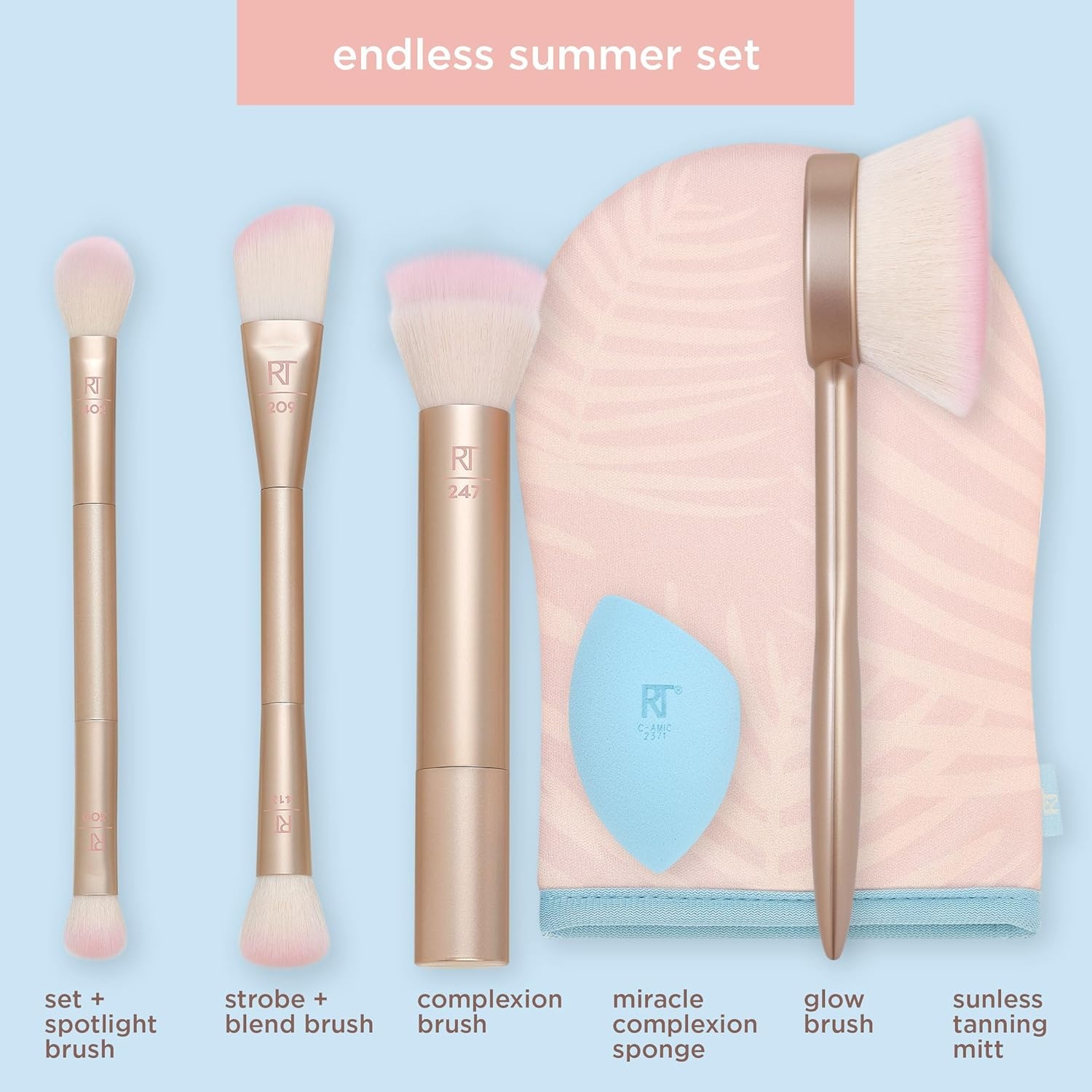 image:imageReal Techniques 9 Piece Au Naturale Makeup Brush Set For Liquid Cream amp Powder Eyeshadow Foundation Blush Bronzer amp Contour Travel Friendly Brushes Gift Set CrueltyFree Bristles6 Piece Set
