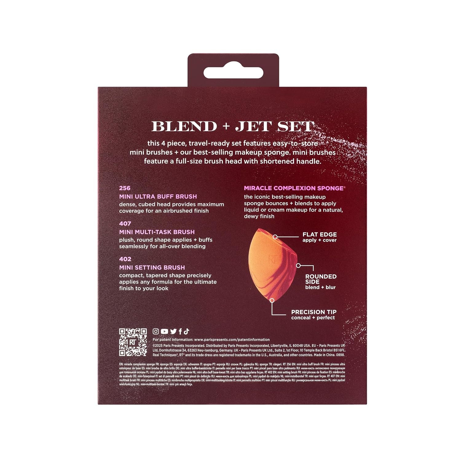 image:imageReal Techniques Blend Jet Set Travel Makeup Brush amp Sponge Set 4 Piece Mini Holiday Gift Set for Foundation Blush amp Setting Powder Compact amp Travel Friendly CrueltyFree amp Vegan