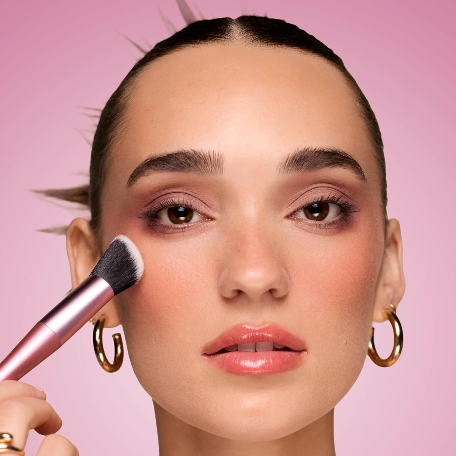 image:imageReal Techniques Cat Paw Blush Brush Liquid amp Cream Blush Makeup Brush Unique Paw Shape for Lifted Natural Color Soft UltraPlush Blending Bristles CrueltyFree 1 Count