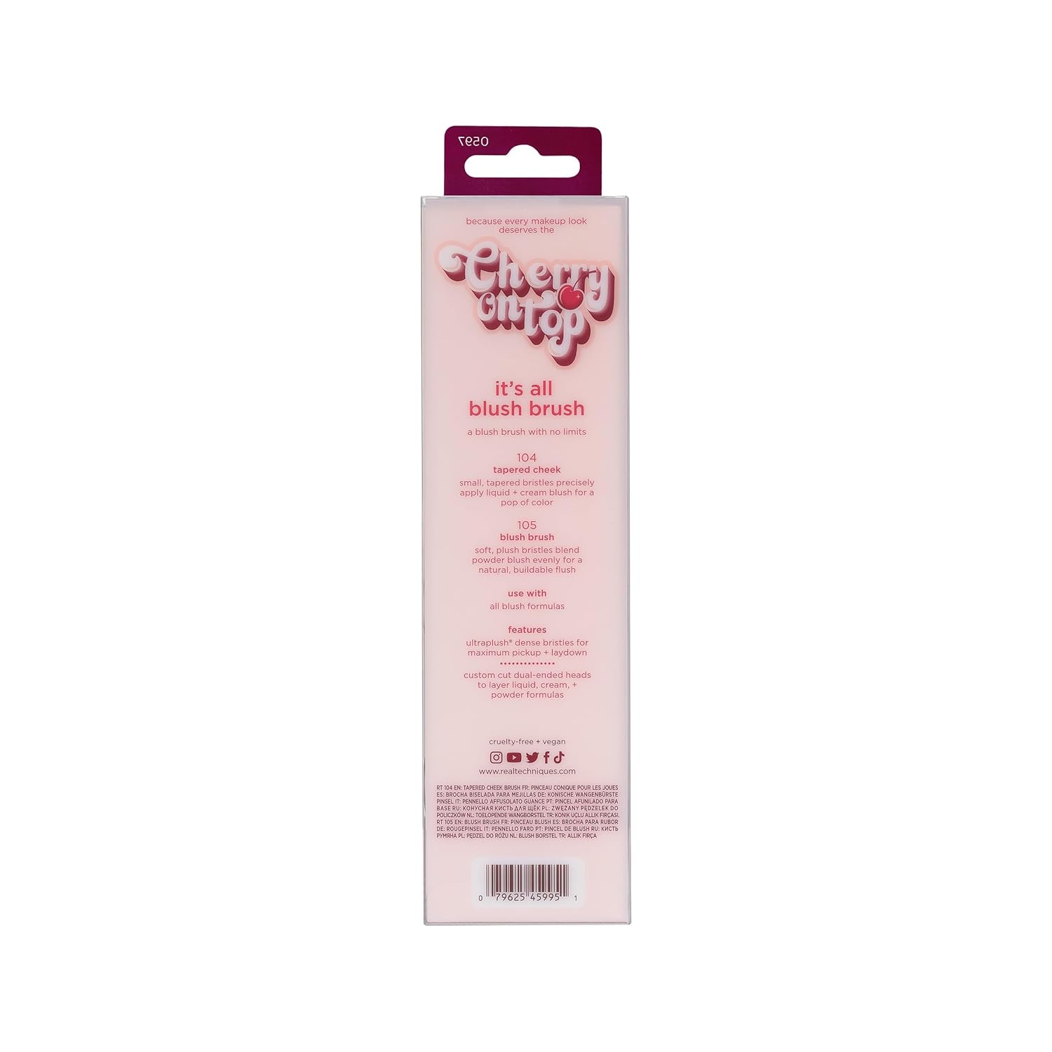 image:imageReal Techniques Cherry On Top Its All Blush Brush DualEnded amp Multipurpose Makeup Brush for Powder Liquid amp Cream Blush Synthetic Bristles Vegan amp CrueltyFree Face Brush 1 Count