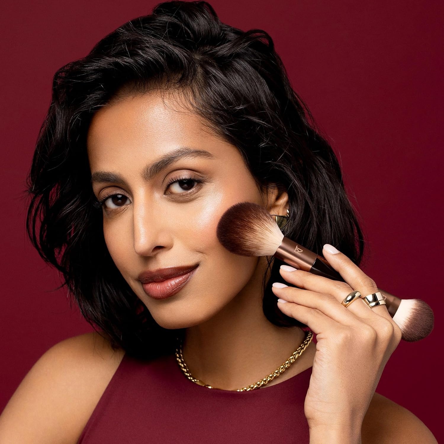 image:imageReal Techniques Cherry On Top Its All Blush Brush DualEnded amp Multipurpose Makeup Brush for Powder Liquid amp Cream Blush Synthetic Bristles Vegan amp CrueltyFree Face Brush 1 Count