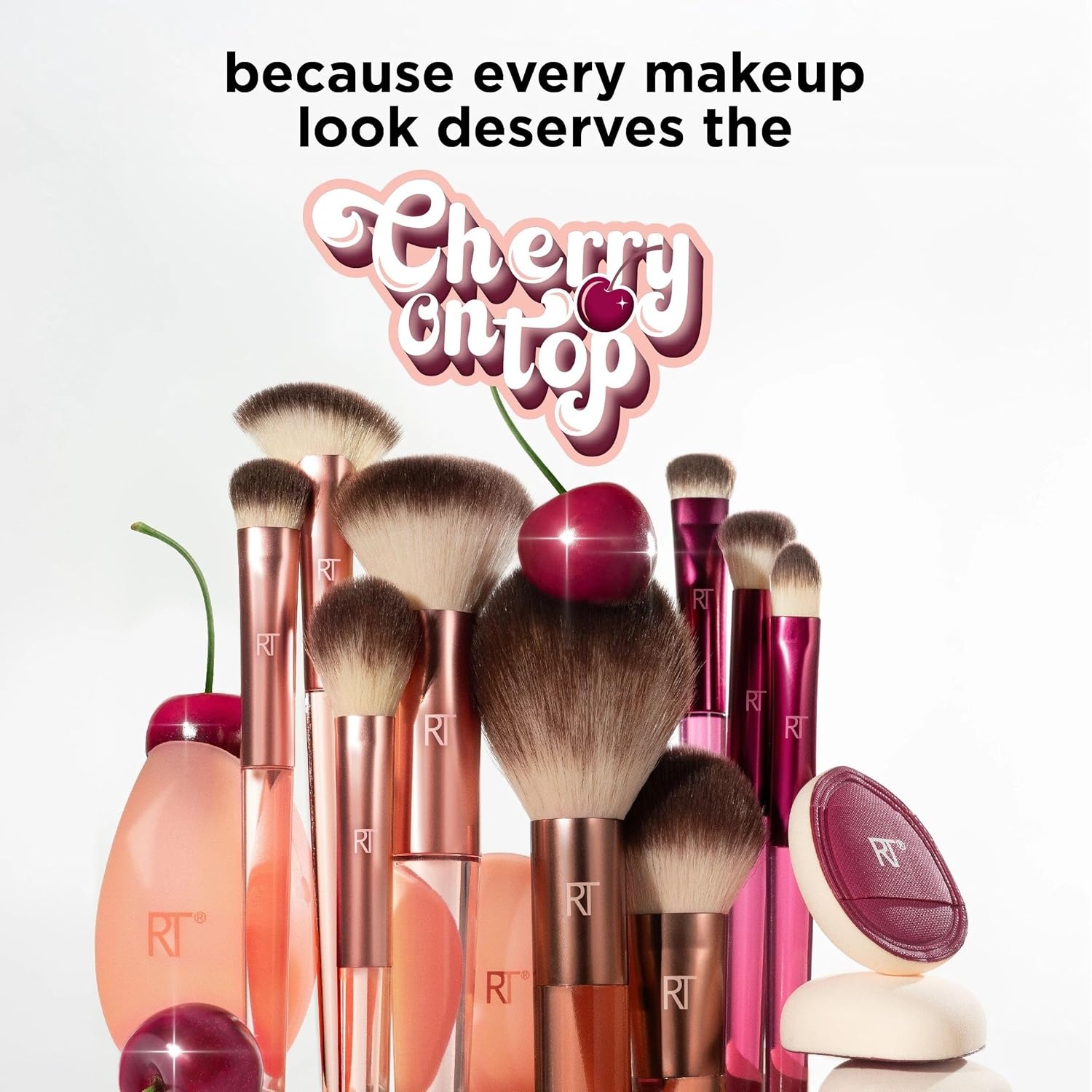 image:imageReal Techniques Cherry On Top MesmerEYES Brush Trio Limited Edition Makeup Brush Set Synthetic Bristles Eyeshadow Blending Brushes Vegan amp CrueltyFree For Powder amp Cream Shadow 3 Piece Set