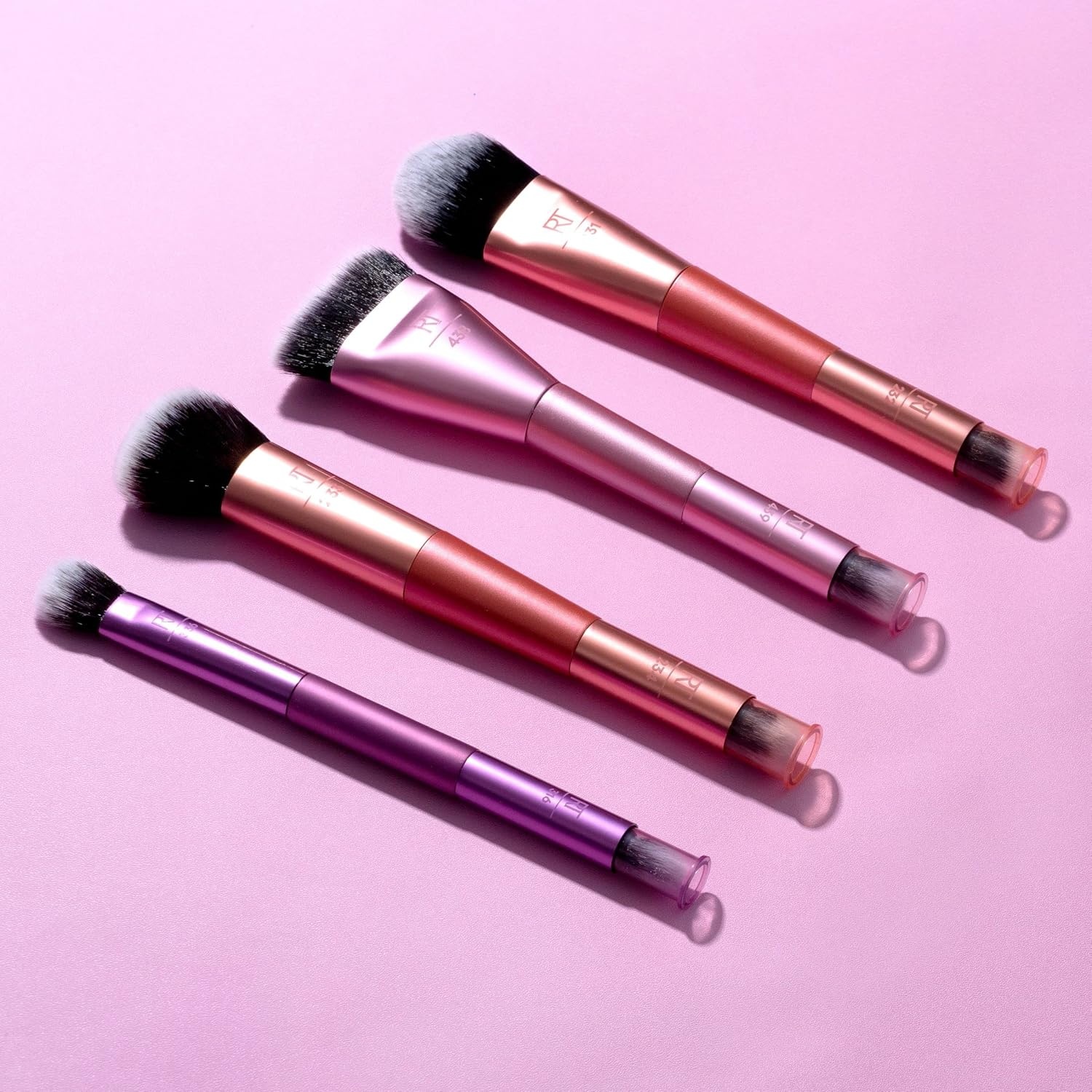 image:imageReal Techniques Cover amp Conceal Dual Ended 2in1 Makeup Brush For Flawless Foundation Coverage Smooths and Conceals Covers Blemishes and Imperfections Flawless Results Orange 1 Count