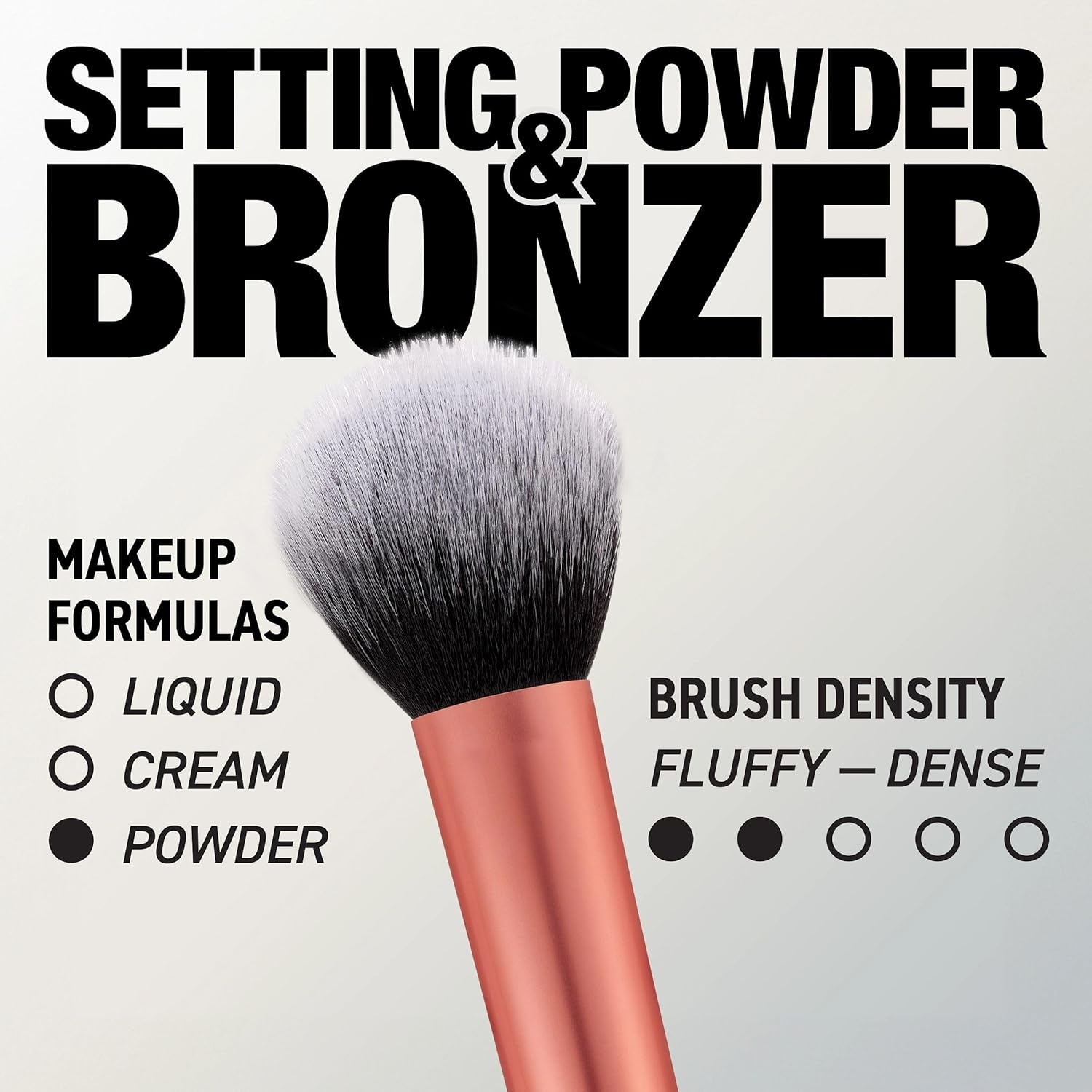 image:imageReal Techniques Cruelty Free Powder Brush With Ultra Plush Custom Cut Synthetic Bristles and Extended Aluminum Ferrules to Build Coverage