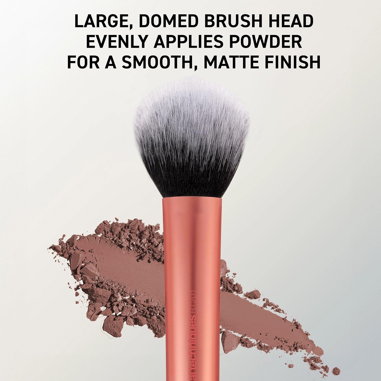 image:imageReal Techniques Cruelty Free Powder Brush With Ultra Plush Custom Cut Synthetic Bristles and Extended Aluminum Ferrules to Build Coverage