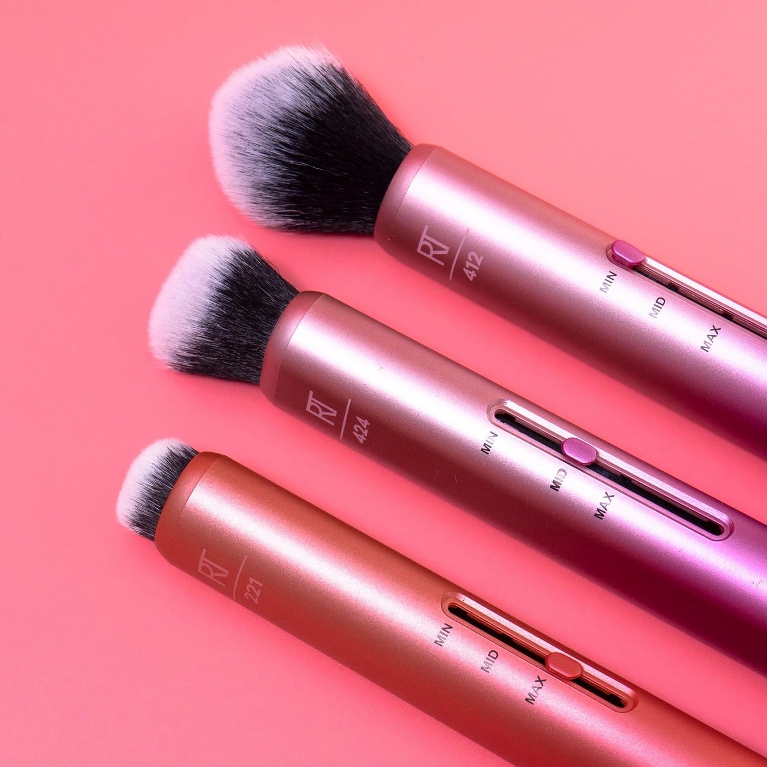 image:imageReal Techniques Custom Complexion Foundation 3in1 Brush Custom Slide For Foundation amp Concealer 3 Settings For Sheer Medium or Focused Application TravelSize Kabuki CrueltyFree 1 Count1 Count Pack of 1