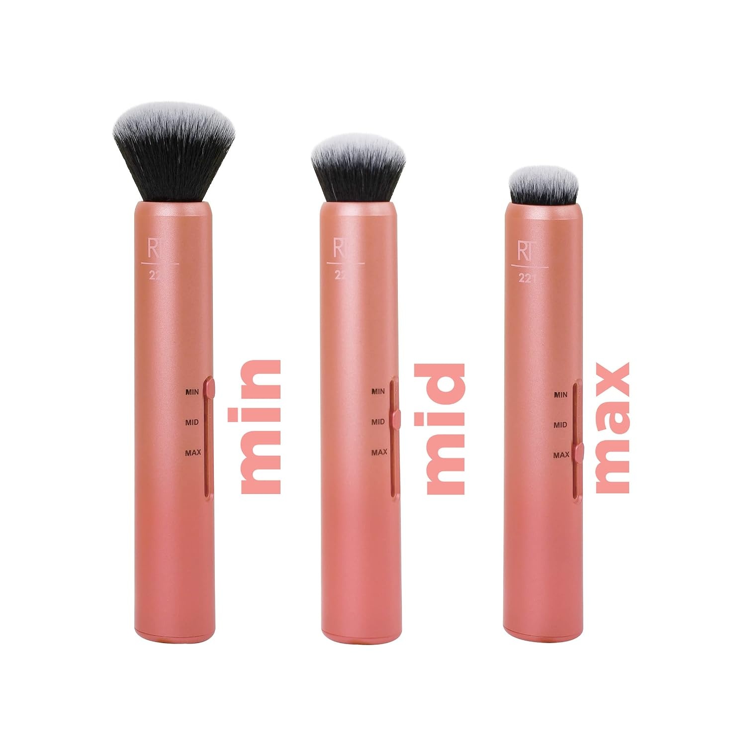 image:imageReal Techniques Custom Complexion Foundation 3in1 Brush Custom Slide For Foundation amp Concealer 3 Settings For Sheer Medium or Focused Application TravelSize Kabuki CrueltyFree 1 Count1 Count Pack of 2