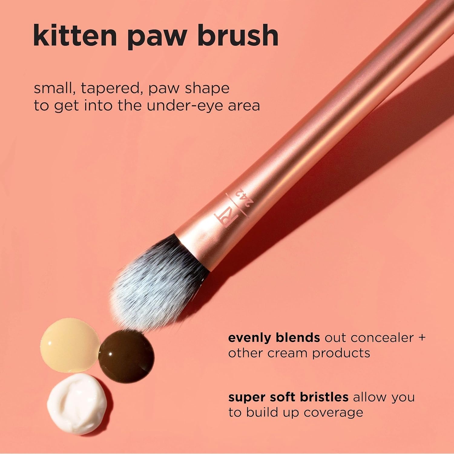 image:imageReal Techniques Expert Concealer Brush Conceal Under Eyes amp Cover Blemishes Makeup Brush For Blending Liquid amp Cream Concealer Brighten Dark Circles CrueltyFree Soft Bristles 1 CountBrightening Concealer Eye Creams Makeup Brush 1PC