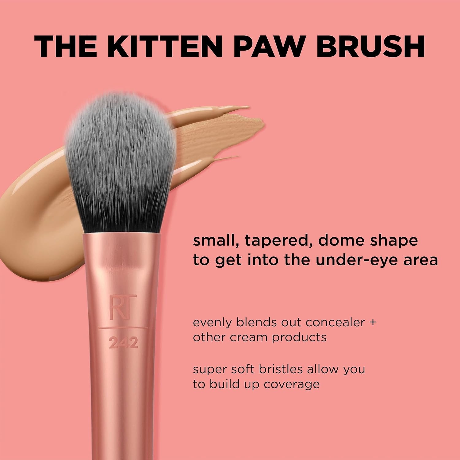 image:imageReal Techniques Expert Concealer Brush Conceal Under Eyes amp Cover Blemishes Makeup Brush For Blending Liquid amp Cream Concealer Brighten Dark Circles CrueltyFree Soft Bristles 1 CountBrightening Concealer Eye Creams Makeup Brush 1PC Pack of 2