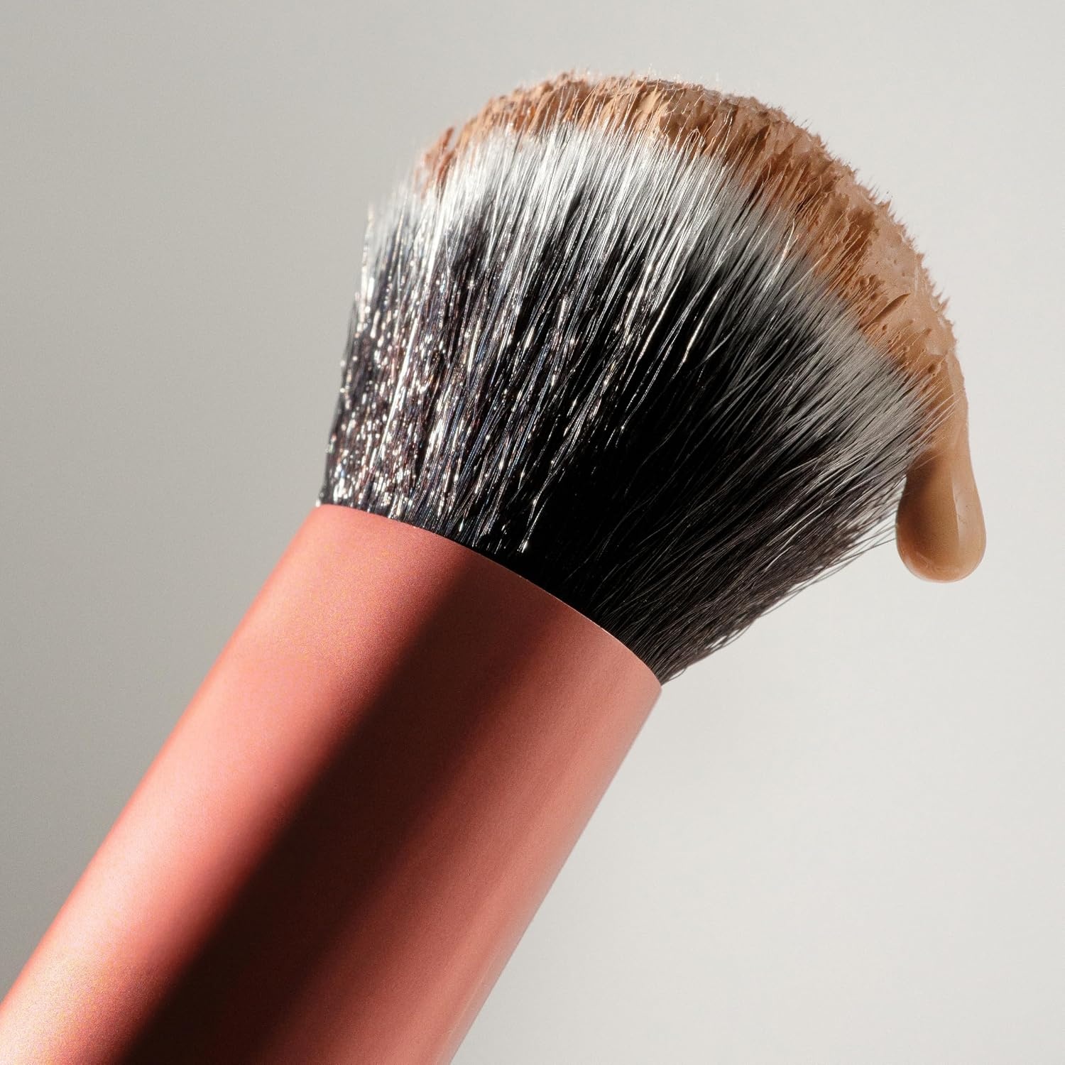image:imageReal Techniques Expert Face Professional Foundation Makeup Brush for Even Streak Free Application Dense Bristles For Buffing Orange 1 CountExpert Face Liquid Foundation Makeup Brush