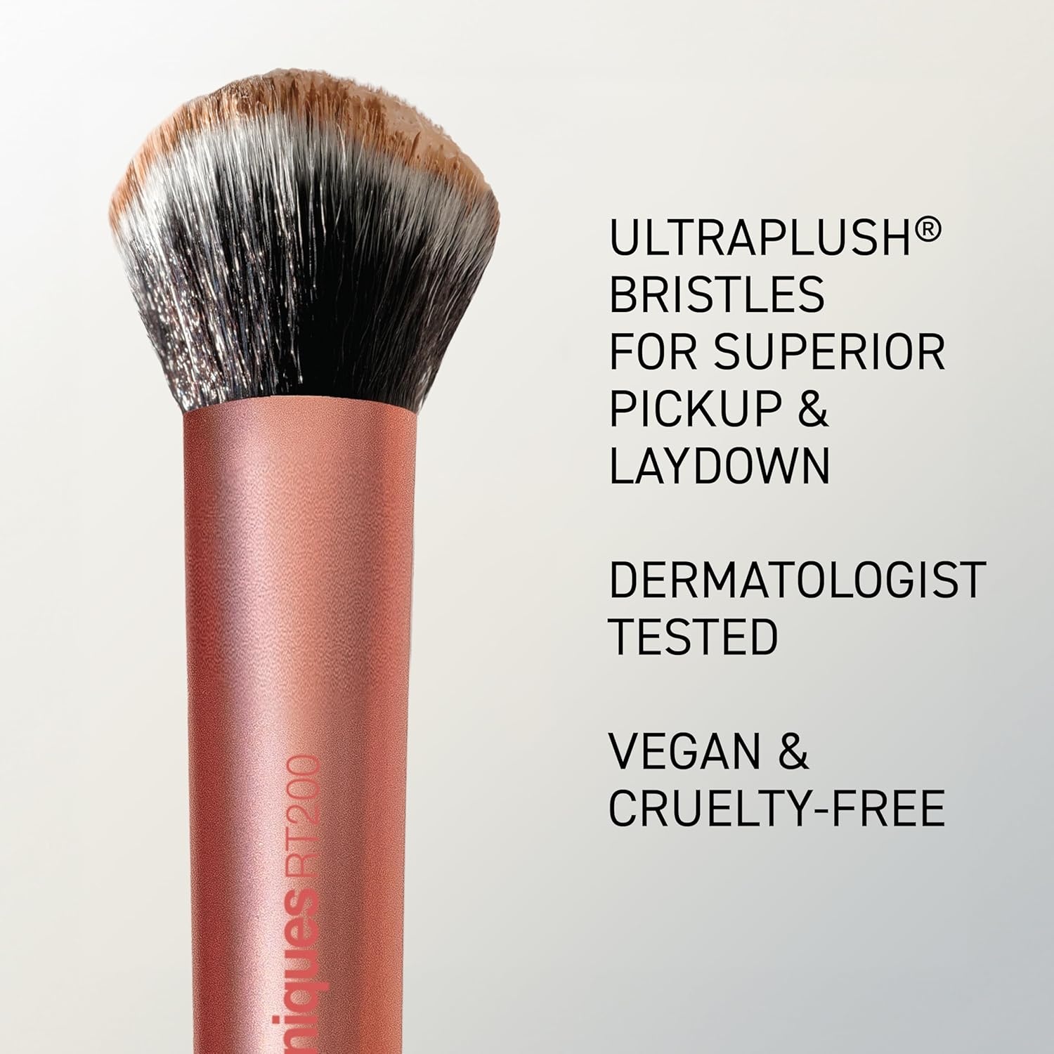 image:imageReal Techniques Expert Face Professional Foundation Makeup Brush for Even Streak Free Application Dense Bristles For Buffing Orange 1 CountExpert Face Liquid Foundation Makeup Brush