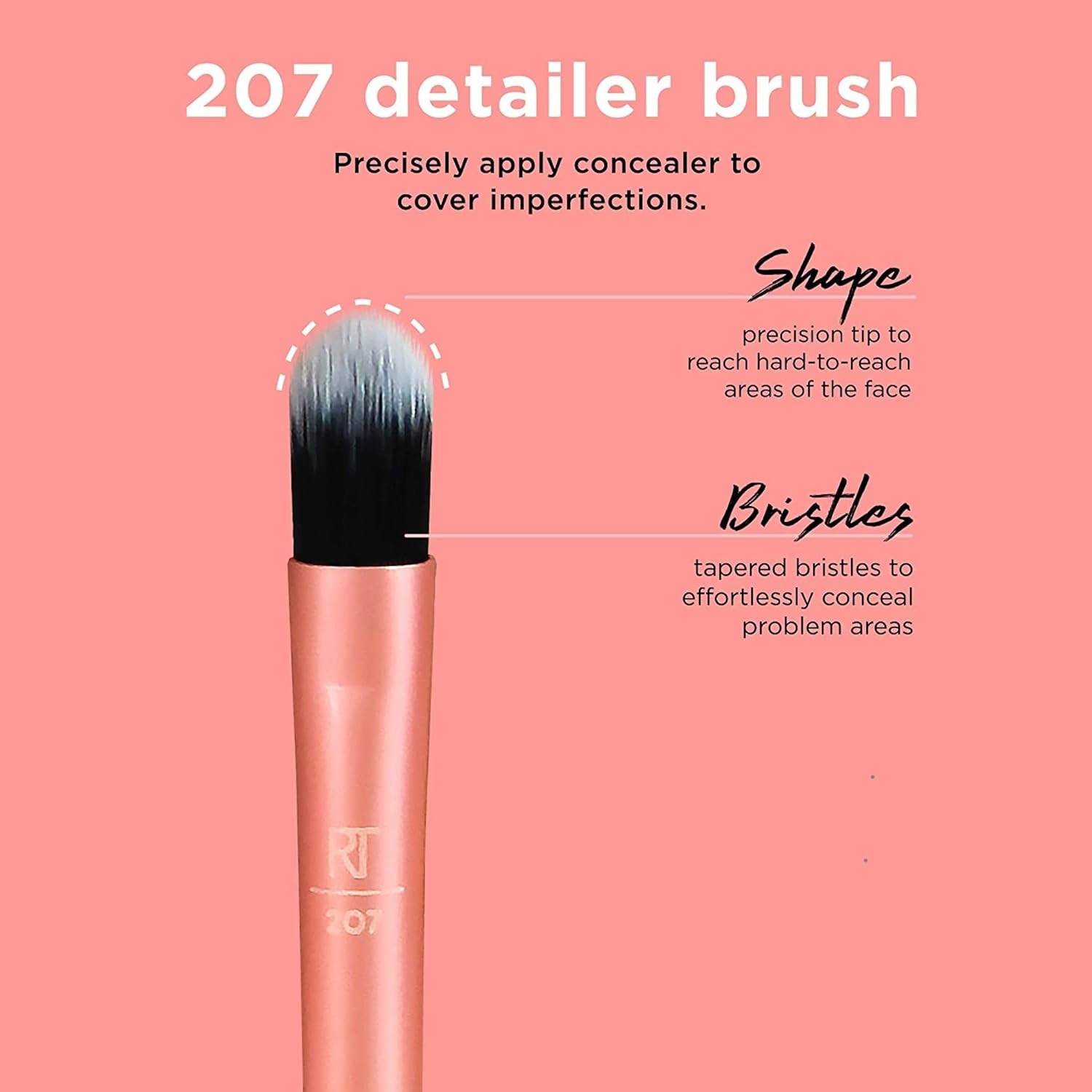 image:imageReal Techniques Flawless Base Brush Set With Ultra Plush Custom Cut Synthetic Bristles and Extended Aluminum Ferrules to Build Coverage for Every Makeup Application Need Orange 5 Piece