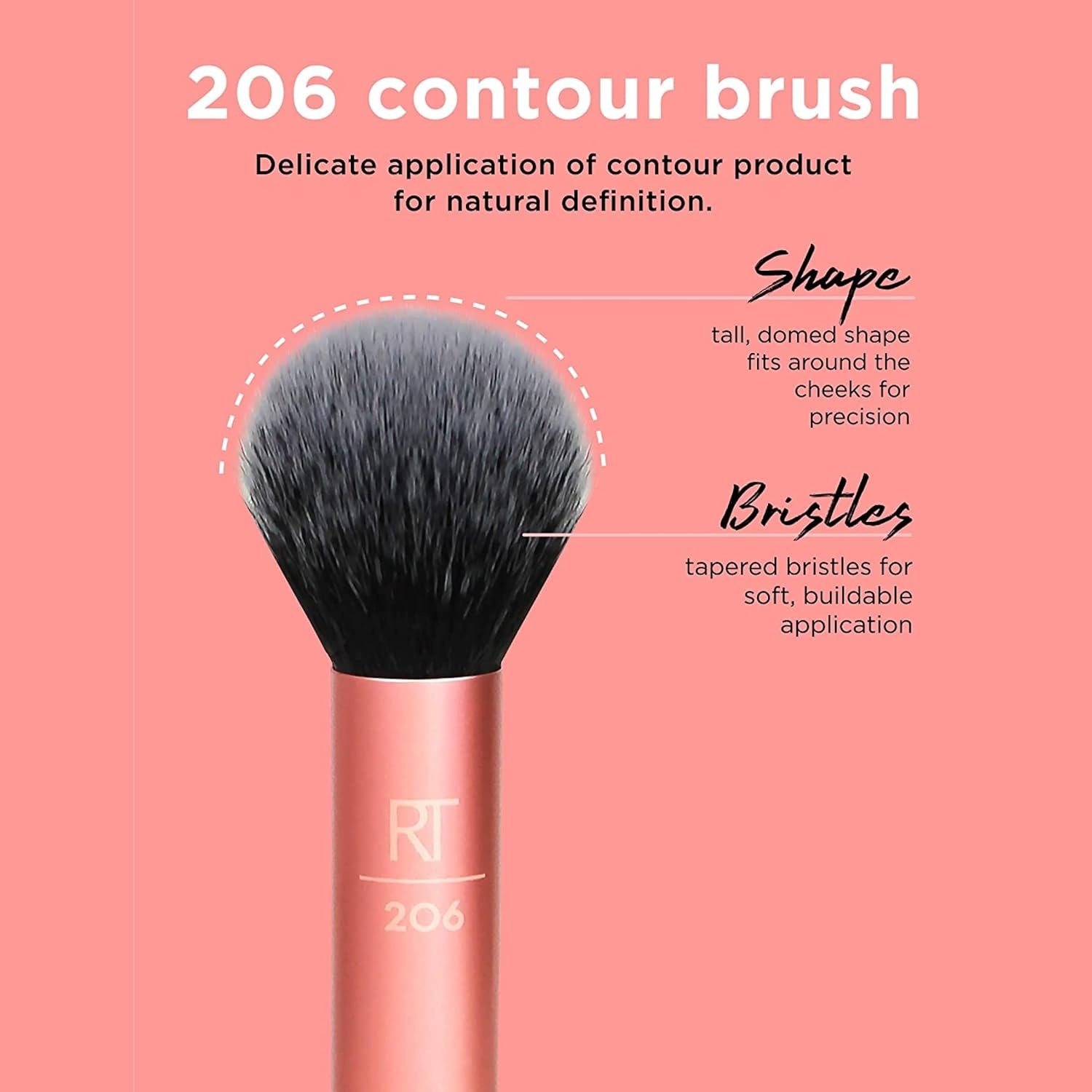 image:imageReal Techniques Flawless Base Brush Set With Ultra Plush Custom Cut Synthetic Bristles and Extended Aluminum Ferrules to Build Coverage for Every Makeup Application Need Orange 5 Piece