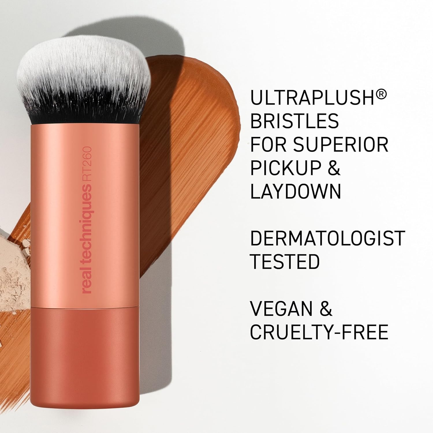 image:imageReal Techniques Full Beat Makeup Brush Set 4 Piece Brush Kit for Foundation Concealer Blush Contour Highlight amp Powder Blending Travel Set Soft UltraPlush Bristles CrueltyFreeBubble Blending Makeup Brush