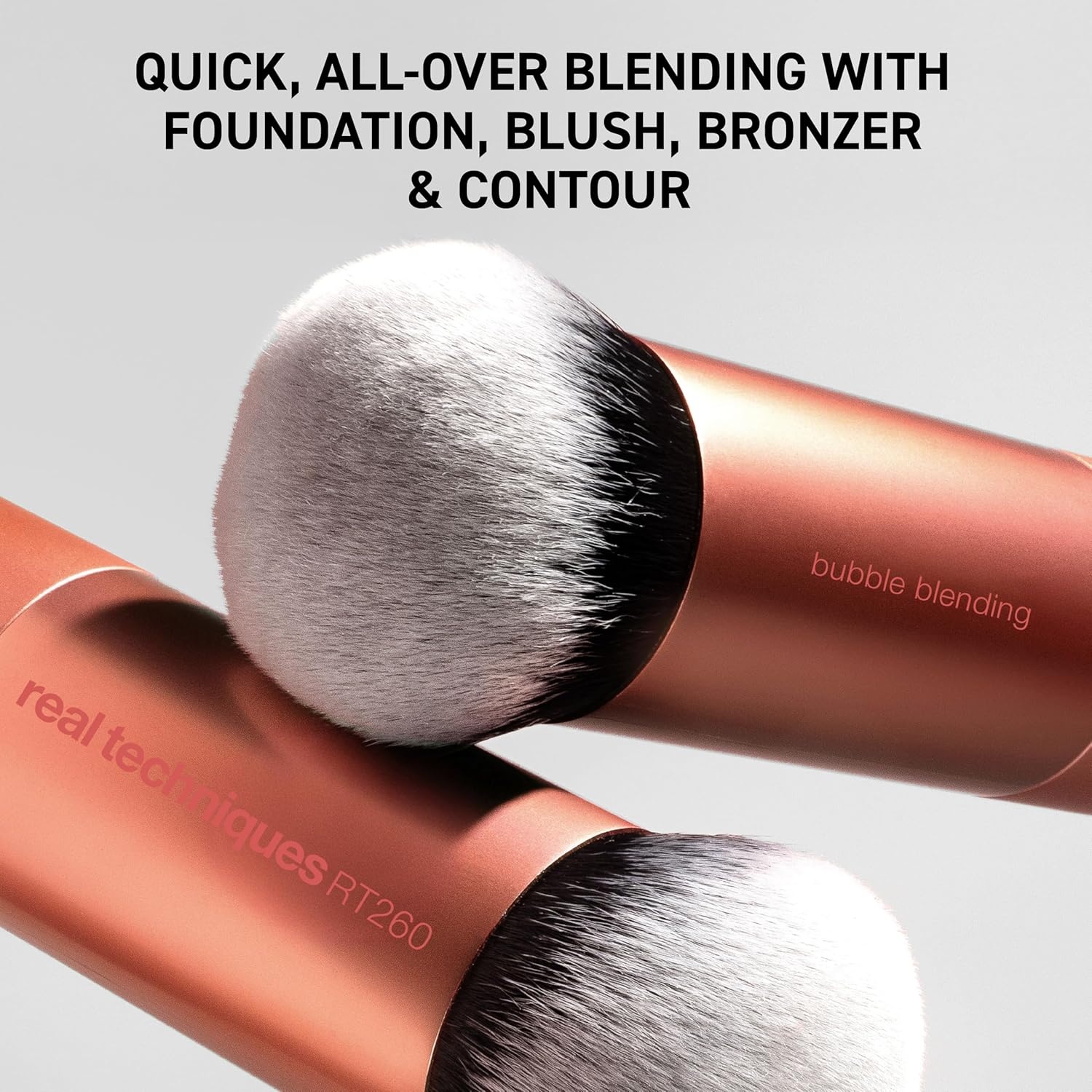 image:imageReal Techniques Full Beat Makeup Brush Set 4 Piece Brush Kit for Foundation Concealer Blush Contour Highlight amp Powder Blending Travel Set Soft UltraPlush Bristles CrueltyFreeBubble Blending Makeup Brush
