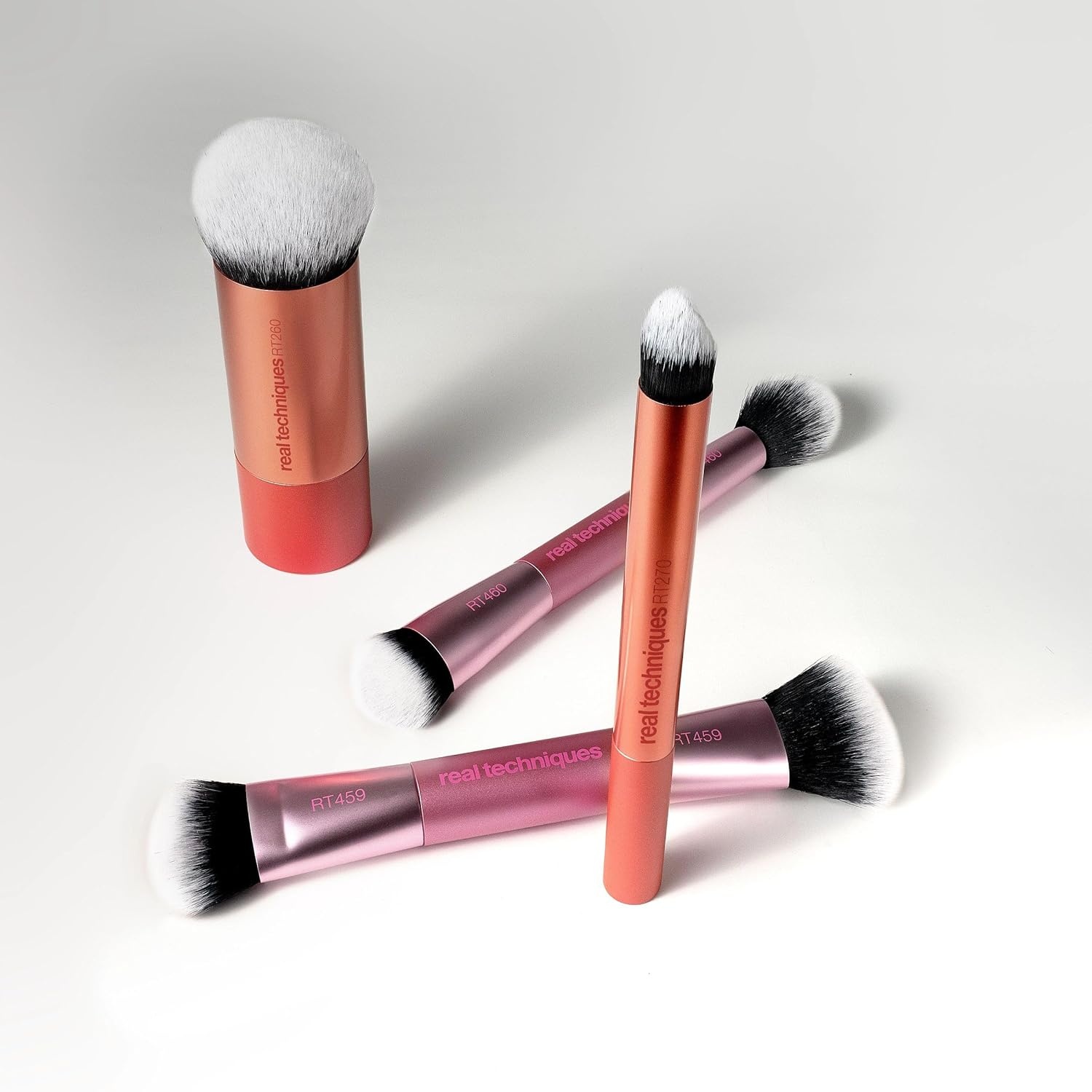 image:imageReal Techniques Full Beat Makeup Brush Set 4 Piece Brush Kit for Foundation Concealer Blush Contour Highlight amp Powder Blending Travel Set Soft UltraPlush Bristles CrueltyFreeFull Beat Makeup Brush Set