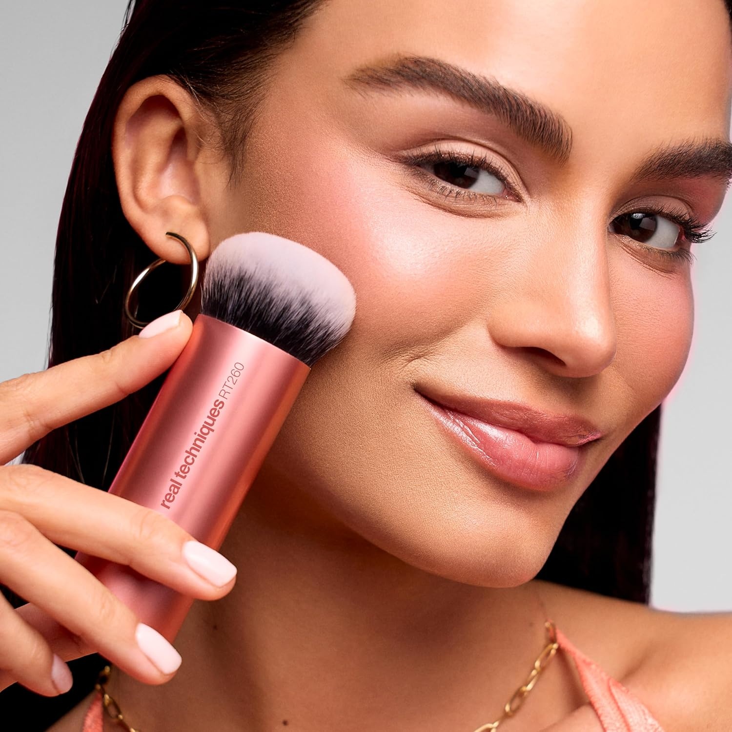 image:imageReal Techniques Full Beat Makeup Brush Set 4 Piece Brush Kit for Foundation Concealer Blush Contour Highlight amp Powder Blending Travel Set Soft UltraPlush Bristles CrueltyFreeBubble Blending Makeup Brush