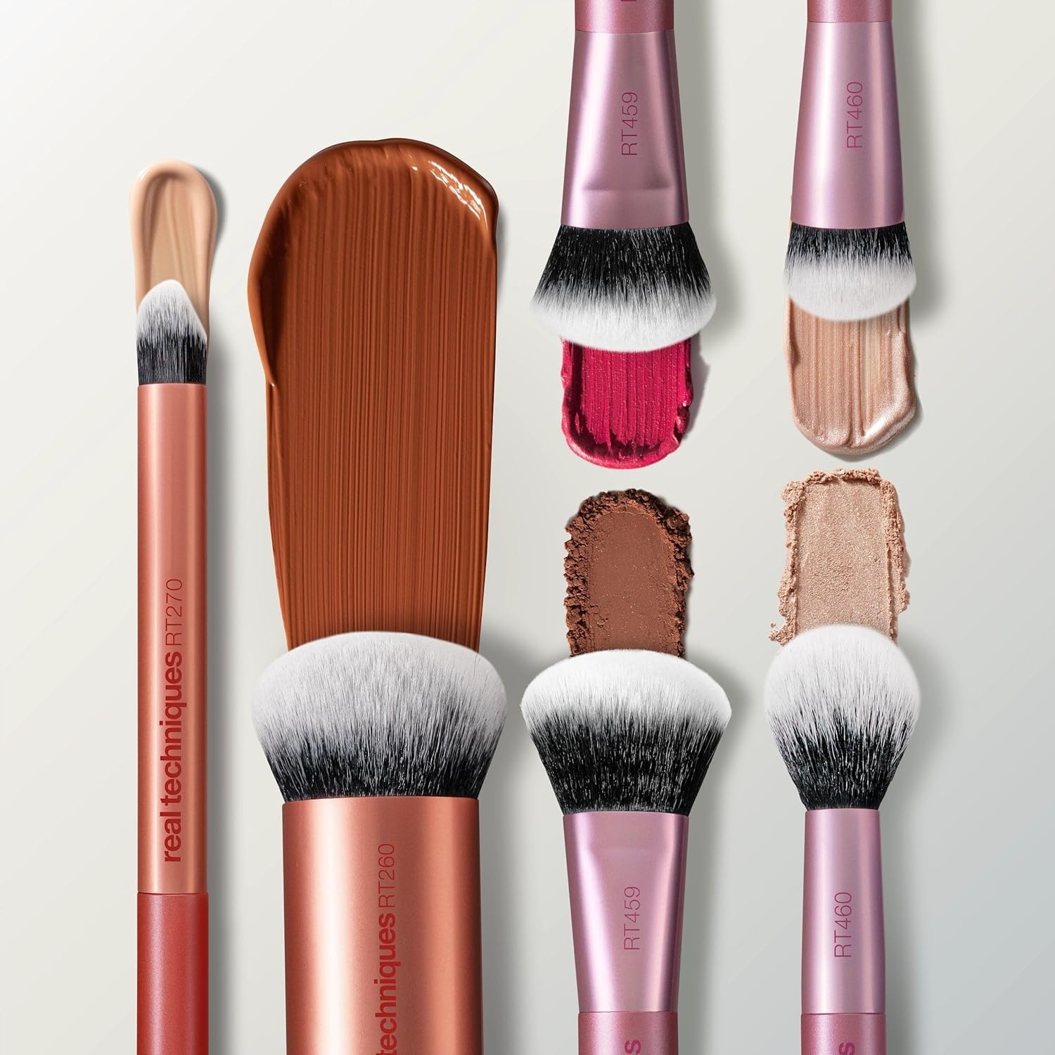 image:imageReal Techniques Full Beat Makeup Brush Set 4 Piece Brush Kit for Foundation Concealer Blush Contour Highlight amp Powder Blending Travel Set Soft UltraPlush Bristles CrueltyFreeFull Beat Makeup Brush Set