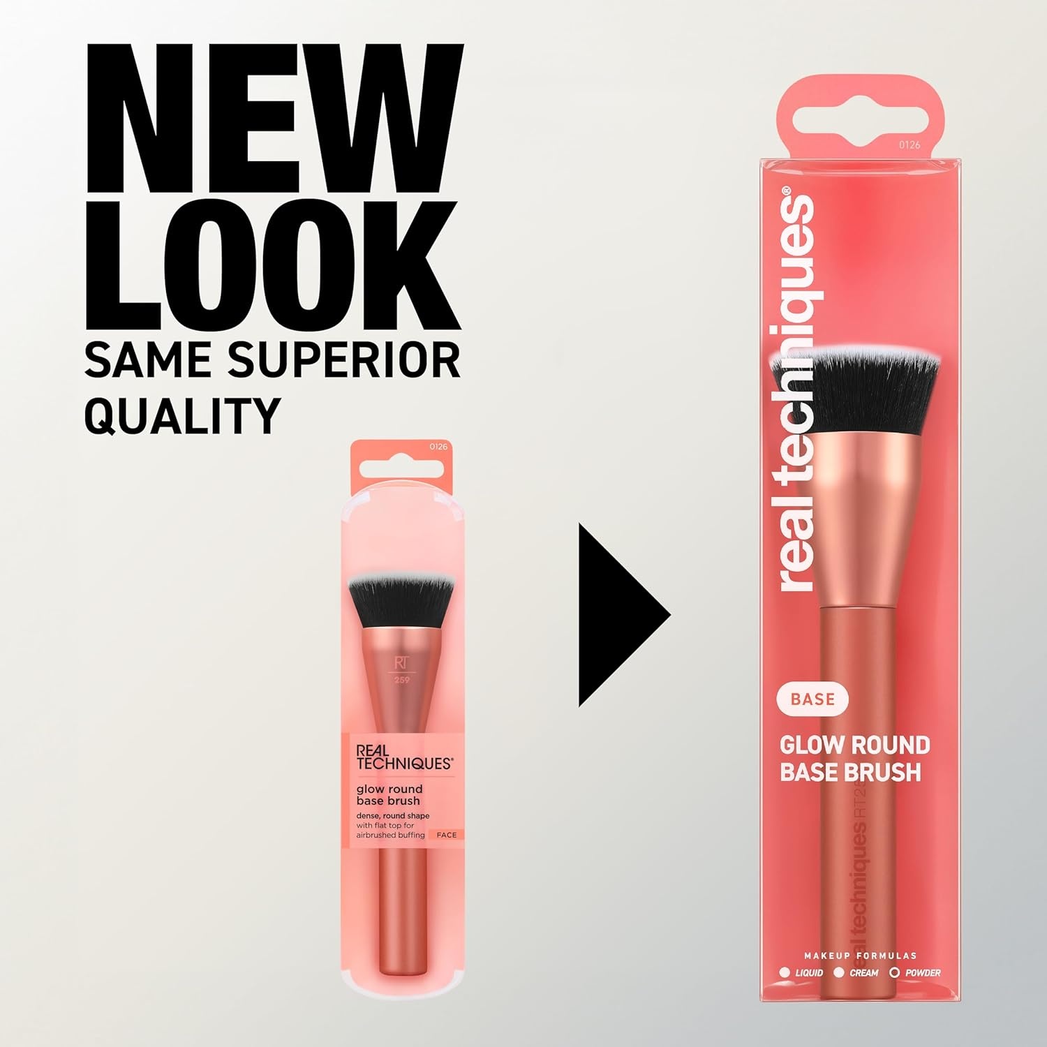 image:imageReal Techniques Glow Round Base Makeup Brush For Liquid amp Cream Makeup Flat Top Foundation Brush For Buffing amp Blending Up Coverage Dense Synthetic Bristles Vegan amp Cruelty Free 1 CountGlow Brush