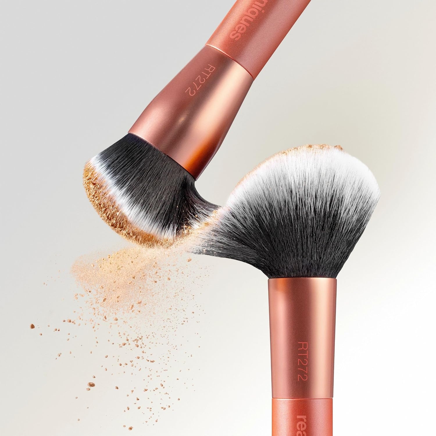 image:imageReal Techniques Liquid amp Powder Base Brush DualPurpose Foundation Makeup Brush for Liquid Foundation Skin Tint amp Setting Powder Synthetic Bristles Vegan amp CrueltyFree