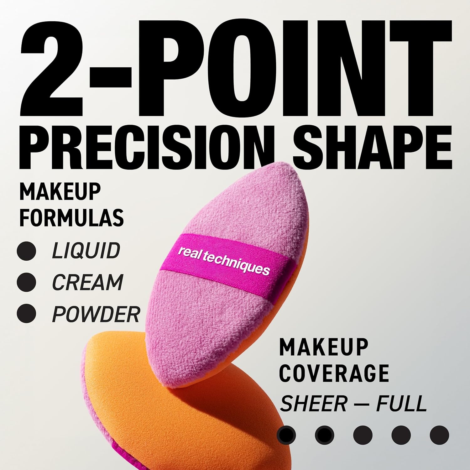image:imageReal Techniques Miracle 2In1 Powder Puff Travel Case DualSided Makeup Blending Puff Elastic Band Precision Makeup Sponge amp Powder Puff For Liquid Cream amp Powders Travel Case 2 Count1 Count Pack of 1