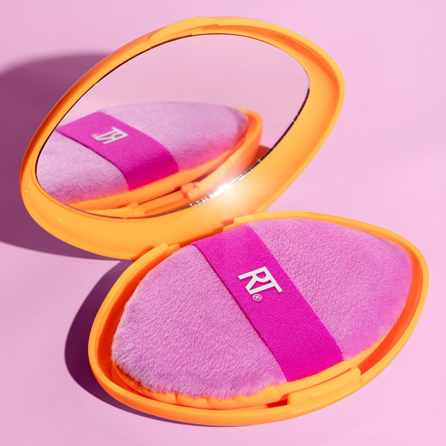 image:imageReal Techniques Miracle 2In1 Powder Puff Travel Case DualSided Makeup Blending Puff Elastic Band Precision Makeup Sponge amp Powder Puff For Liquid Cream amp Powders Travel Case 2 Count2 Piece Set